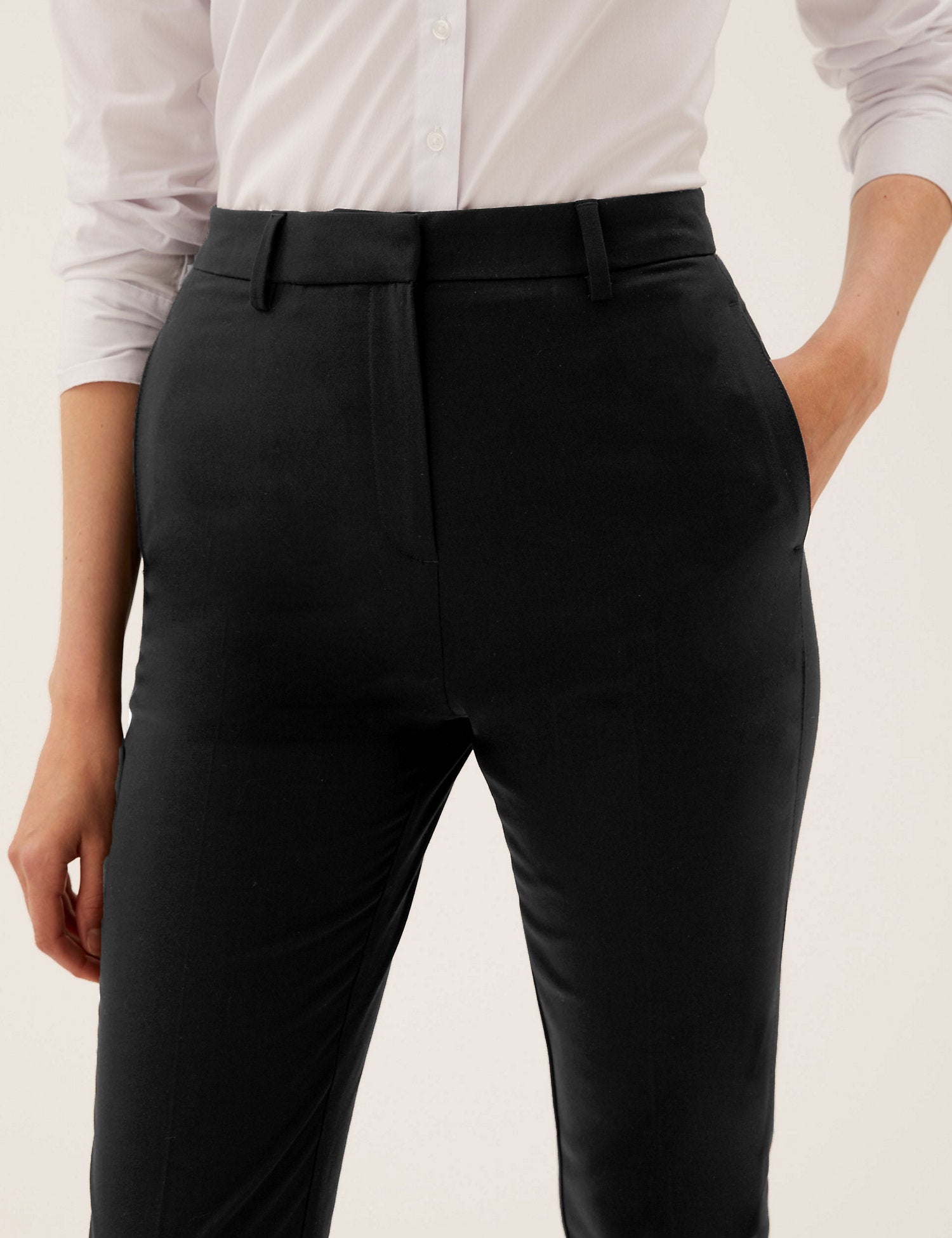 Slim Fit Ankle Grazer Trousers with Stretch