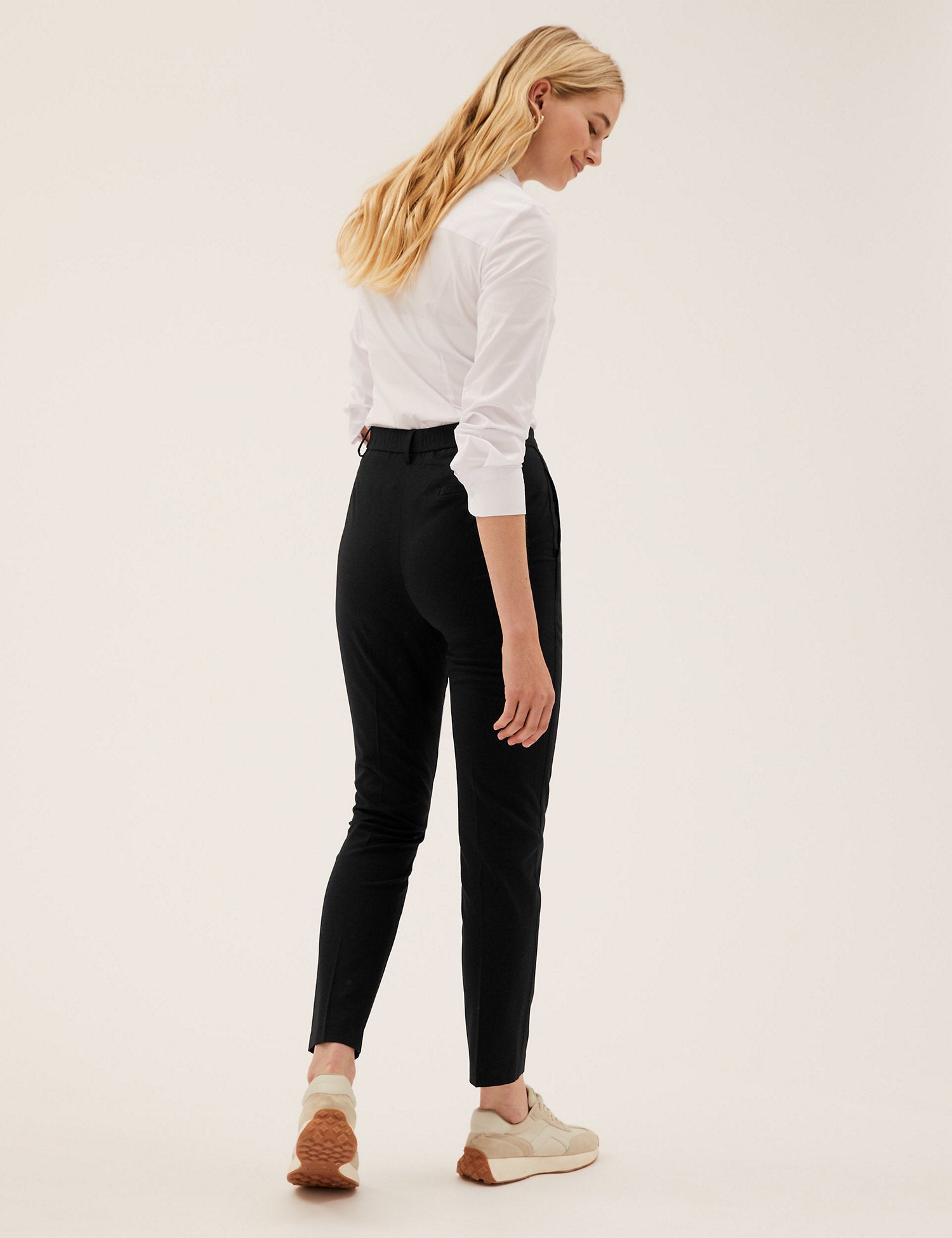 Slim Fit Ankle Grazer Trousers with Stretch