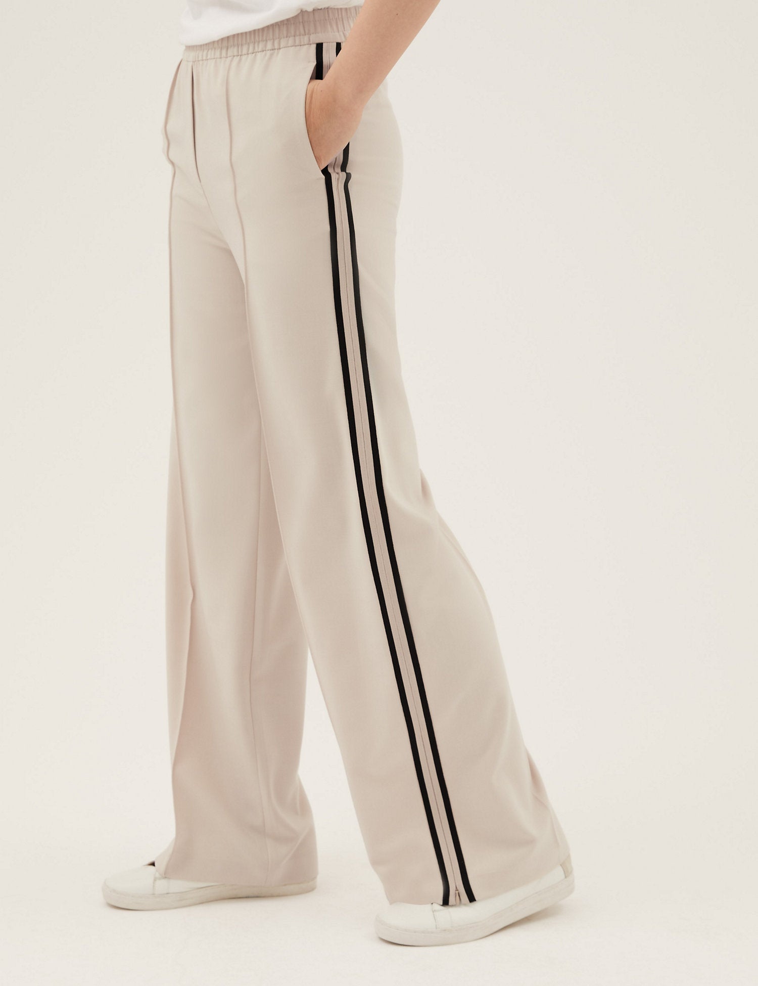 Side Stripe Wide Leg Trousers