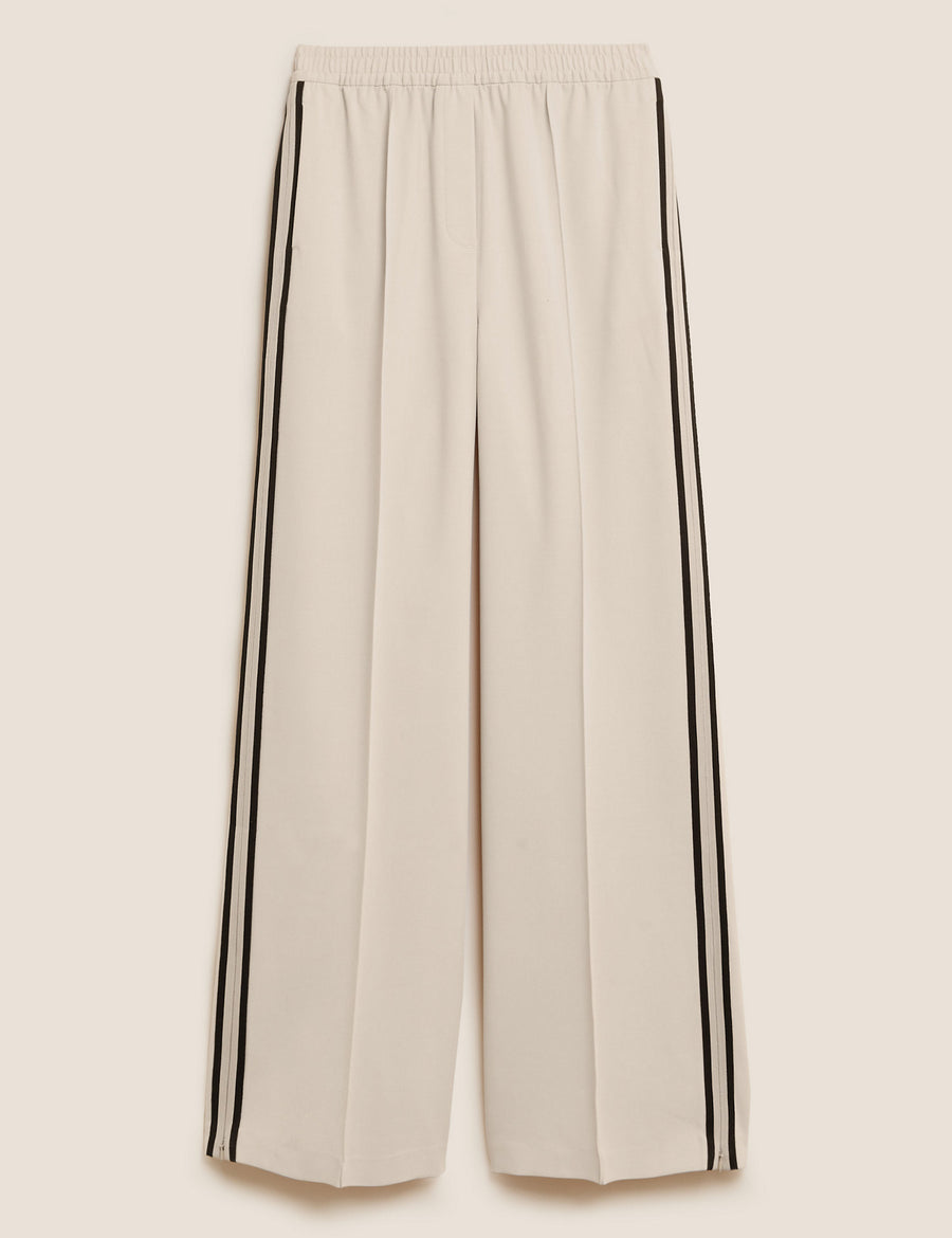 Side Stripe Wide Leg Trousers