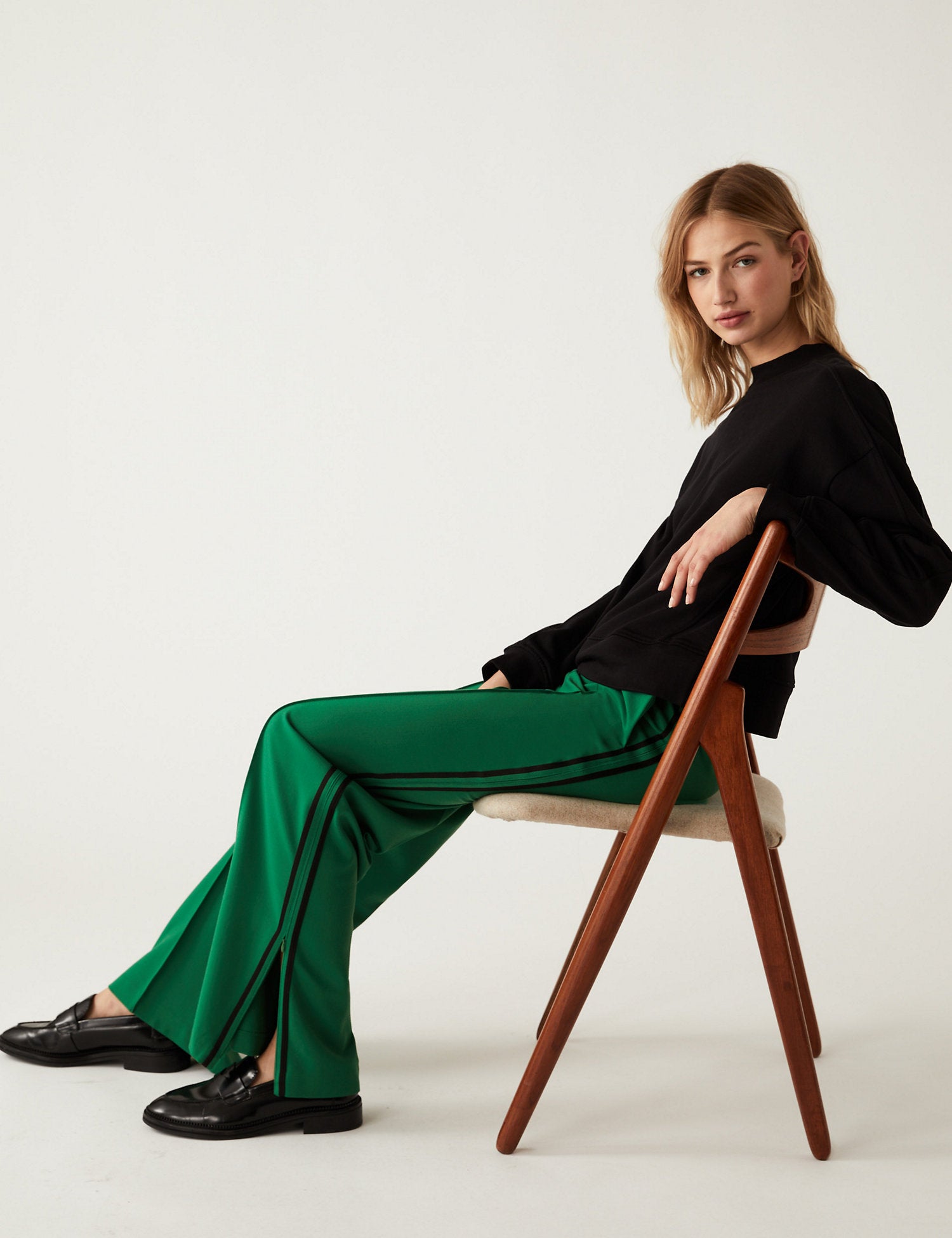 Side Stripe Wide Leg Trousers