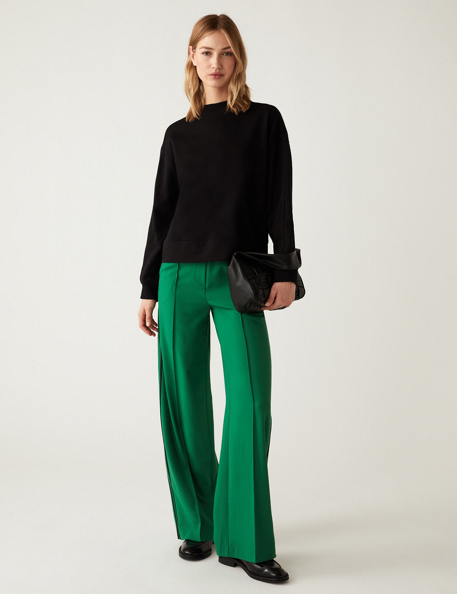 Side Stripe Wide Leg Trousers