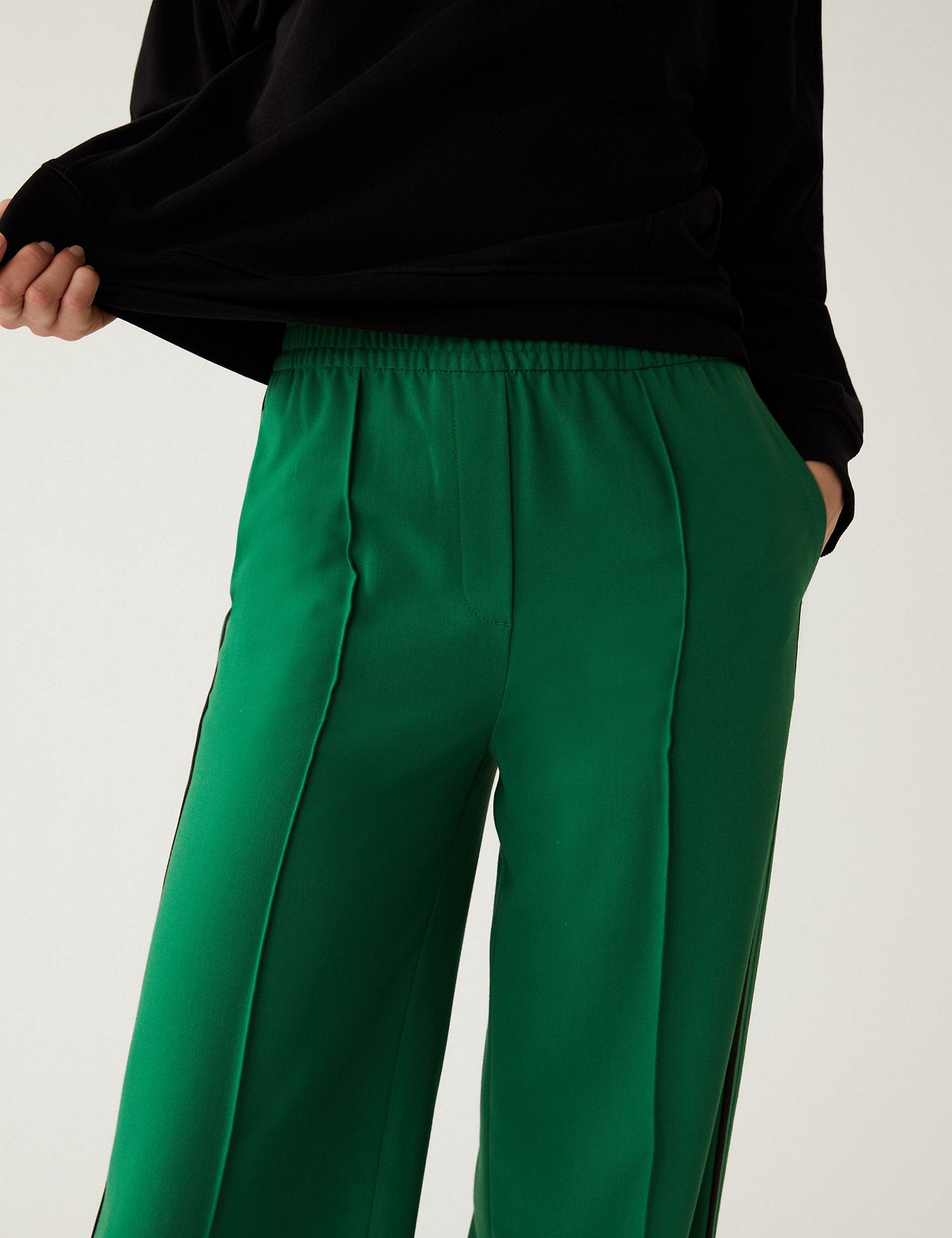 Side Stripe Wide Leg Trousers