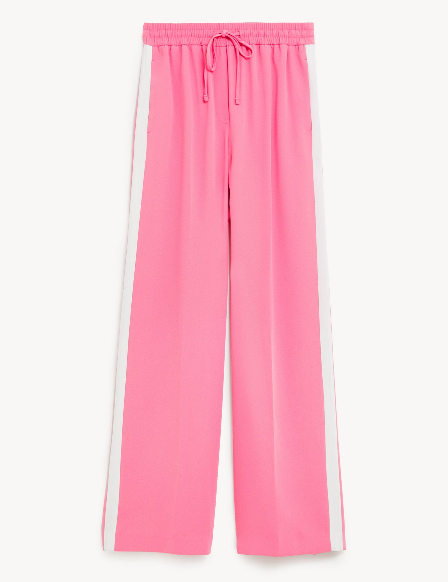 Side Stripe Drawstring Wide Leg Trousers