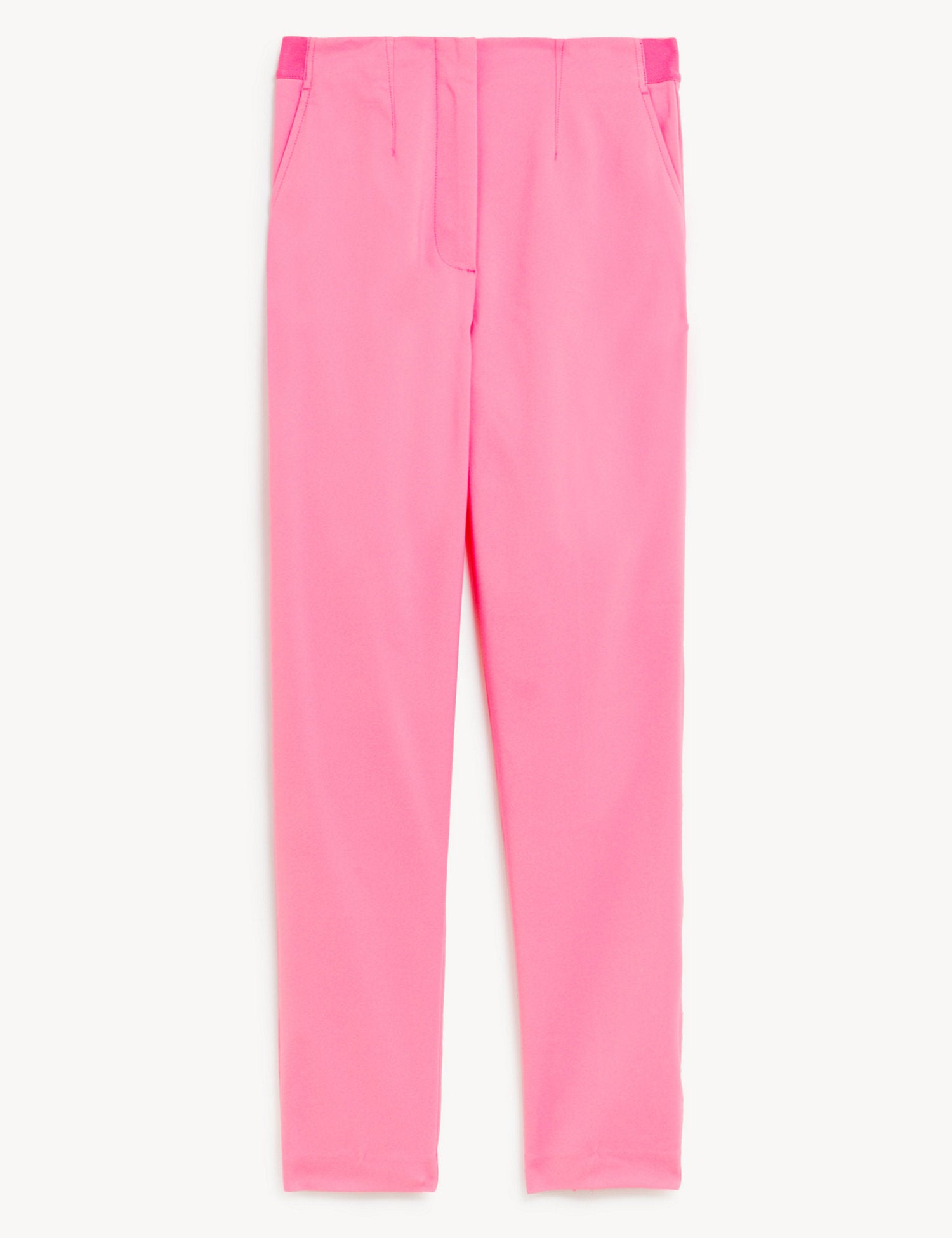 Cotton Blend Slim Fit Ankle Grazer Trousers