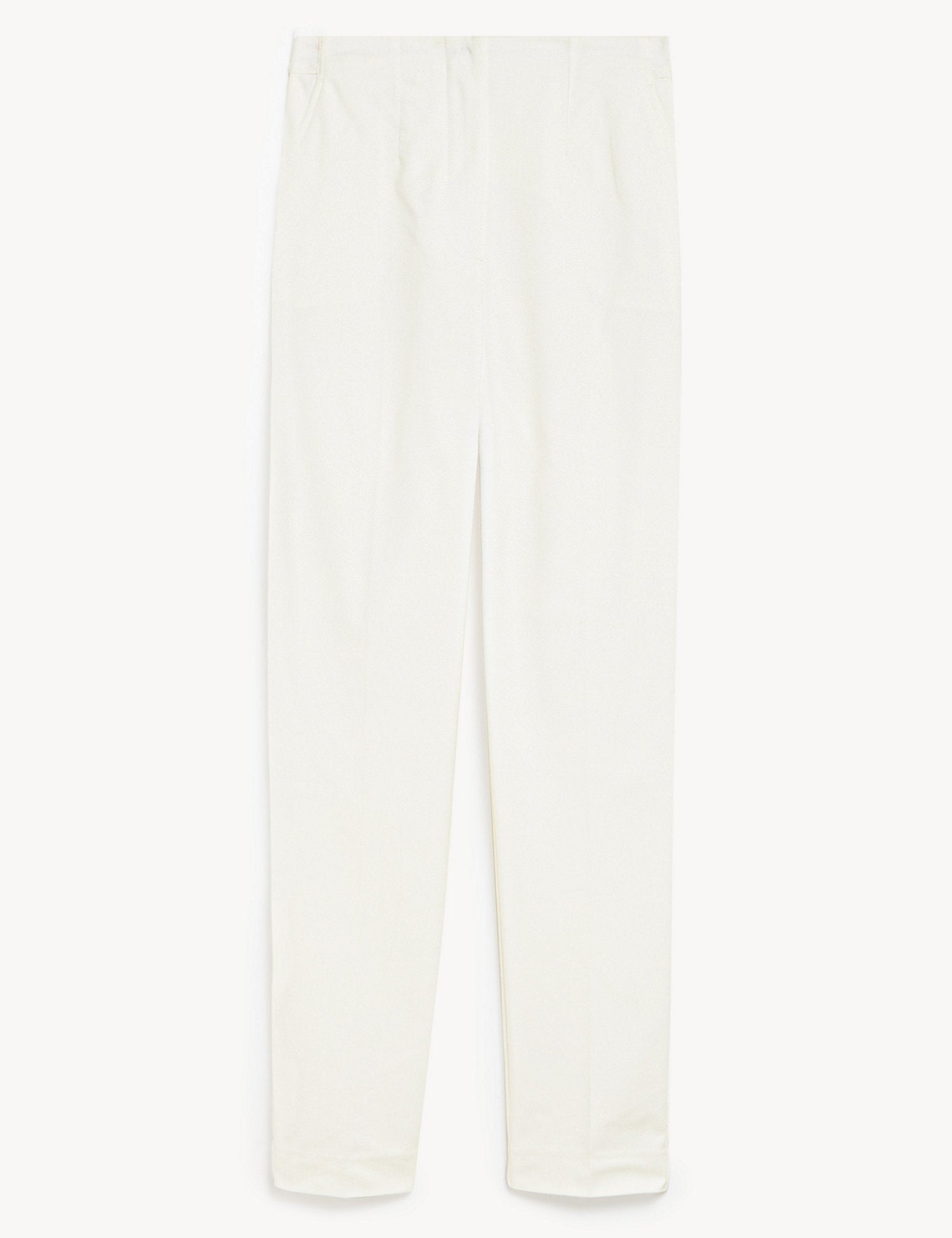 Cotton Blend Slim Fit Ankle Grazer Trousers