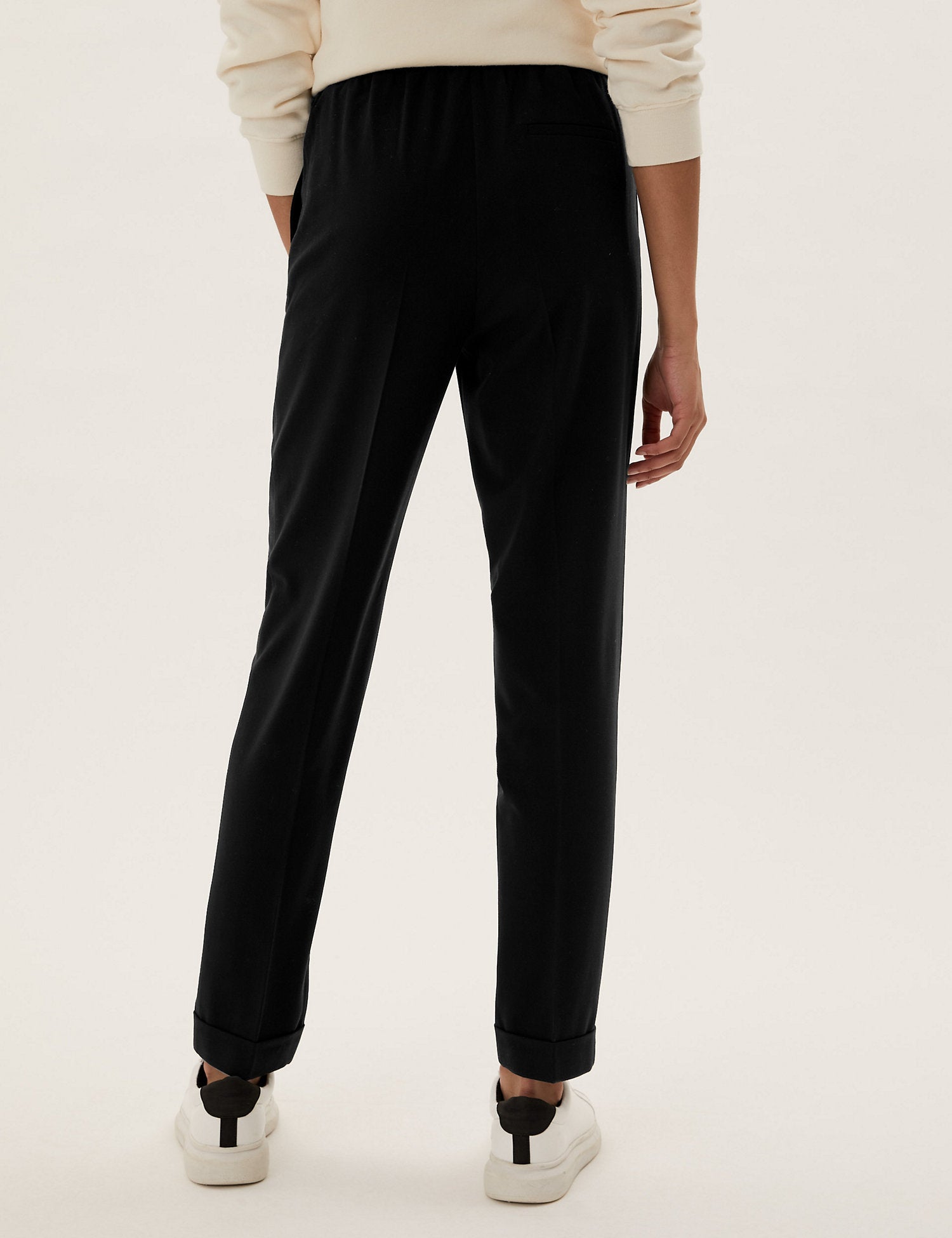 Drawstring Tapered Ankle Grazer Trousers