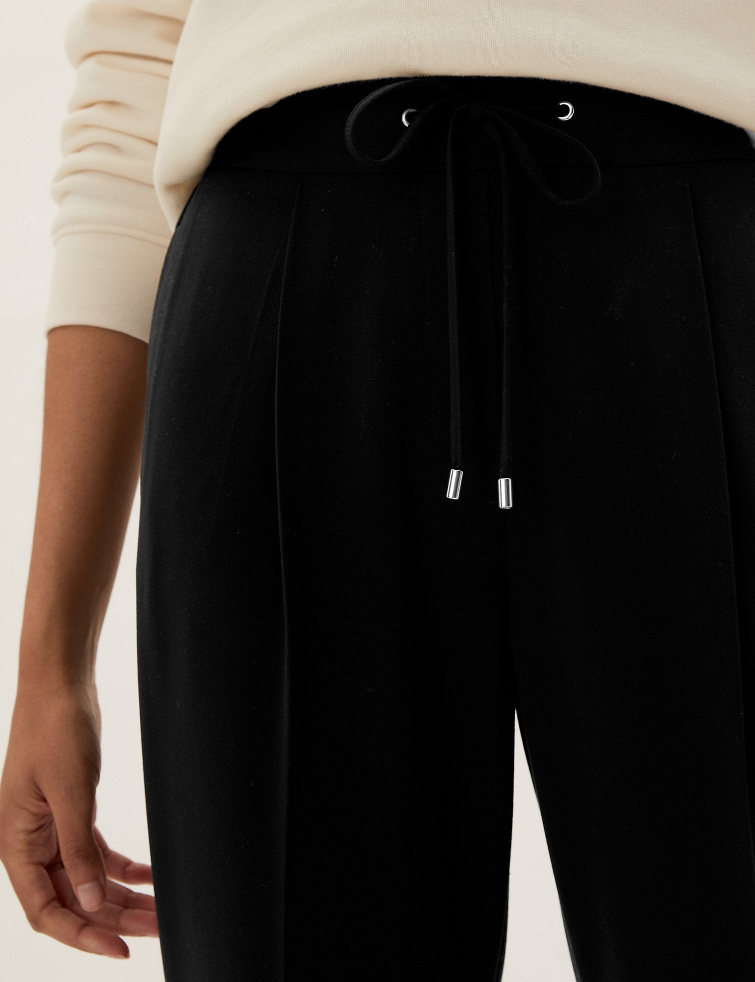 Drawstring Tapered Ankle Grazer Trousers