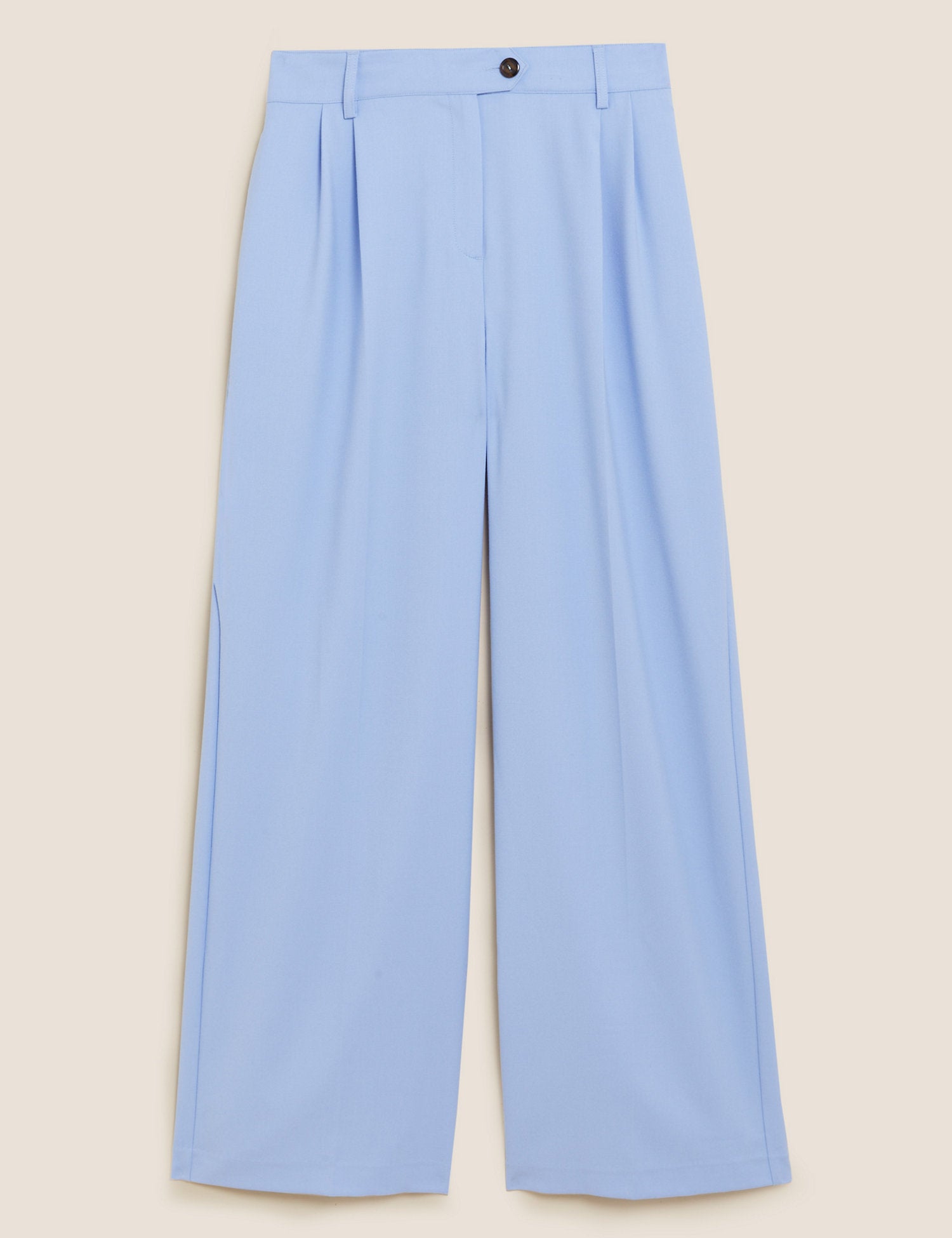 Pleat Front Wide Leg Trousers