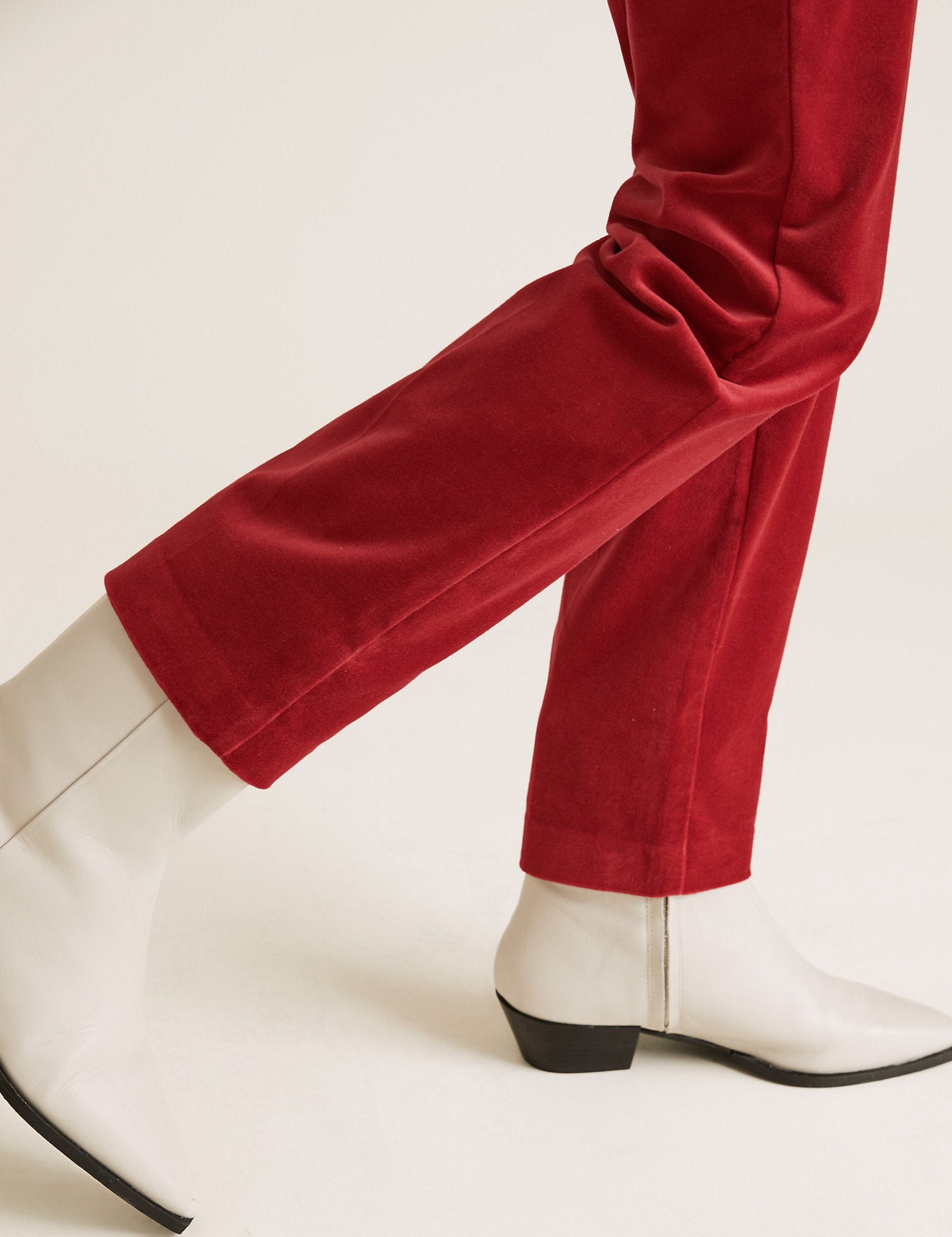 Mia Slim Velvet Ankle Grazer Trousers