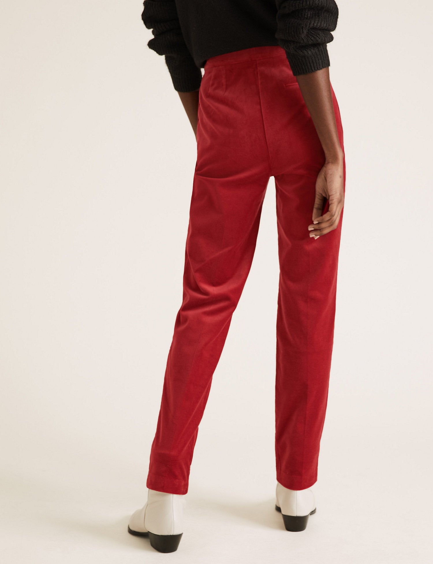 Mia Slim Velvet Ankle Grazer Trousers