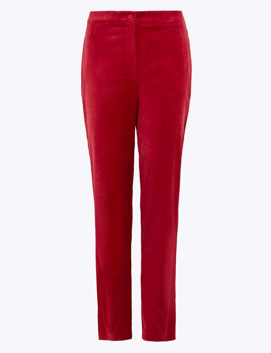 Mia Slim Velvet Ankle Grazer Trousers