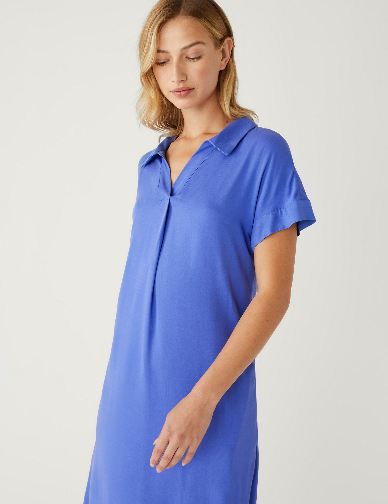 V-Neck Knee Length Shift Dress