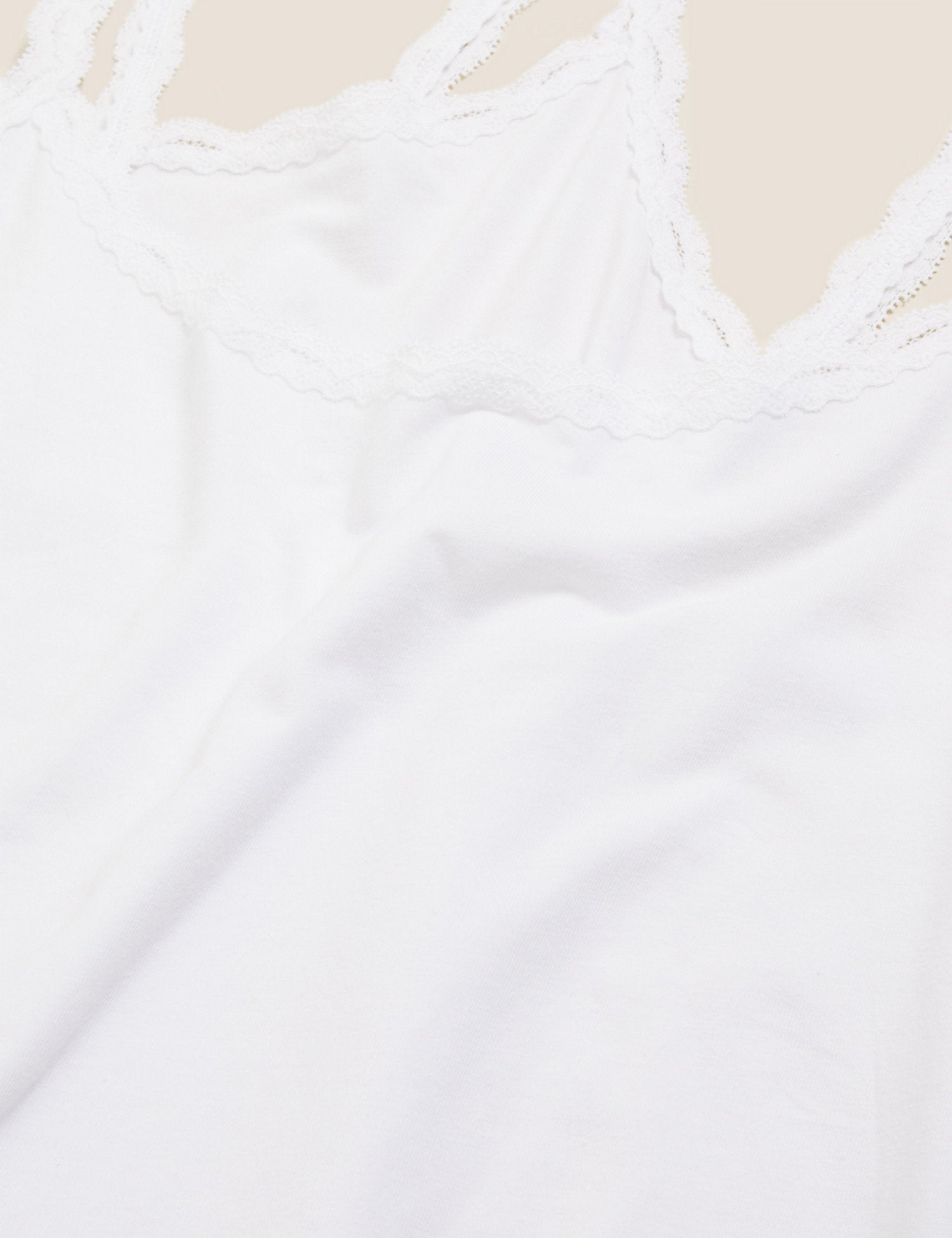 2pk Cotton Lace Trim Vest