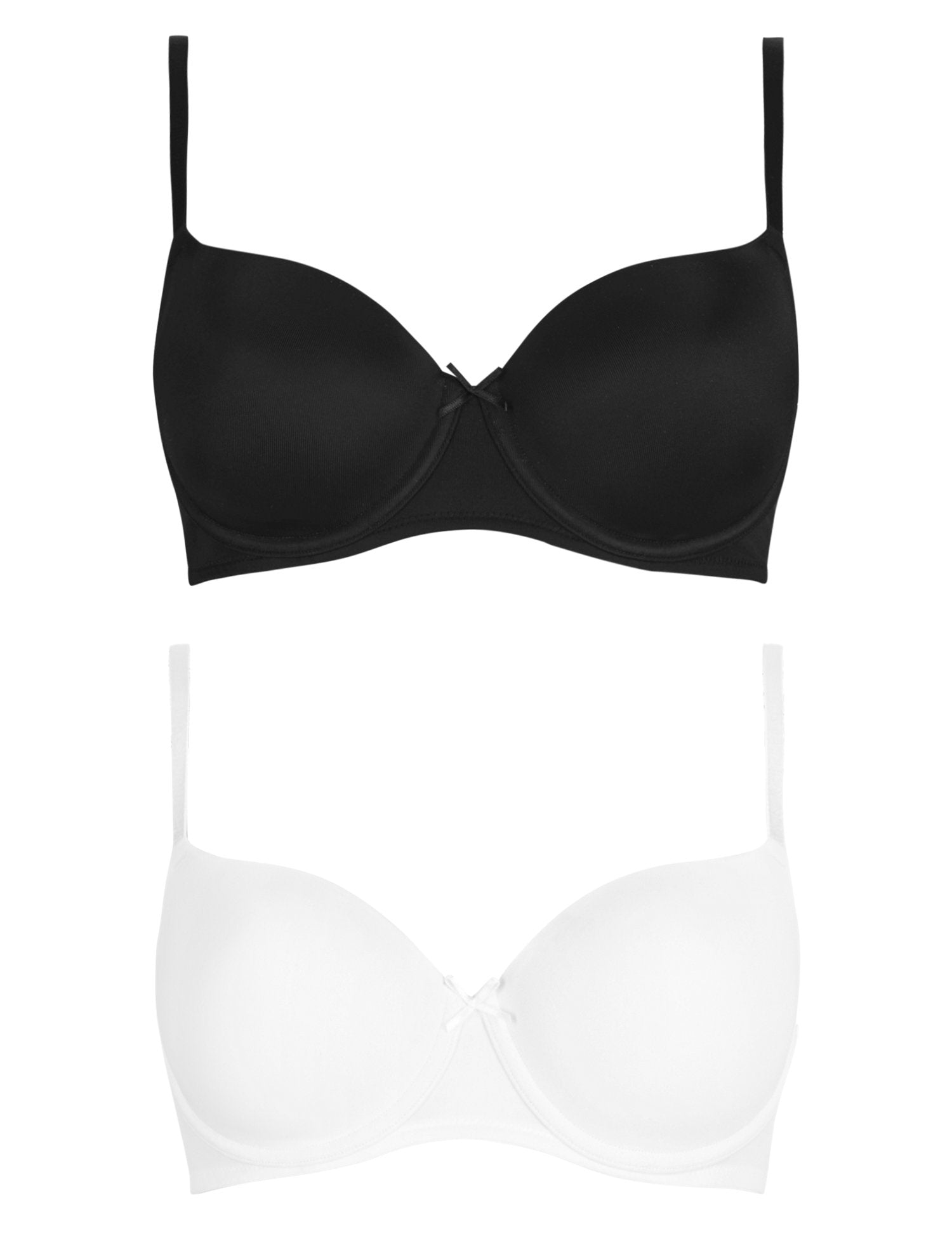 2 Pack Underwired T-Shirt Balcony Bras A-DD