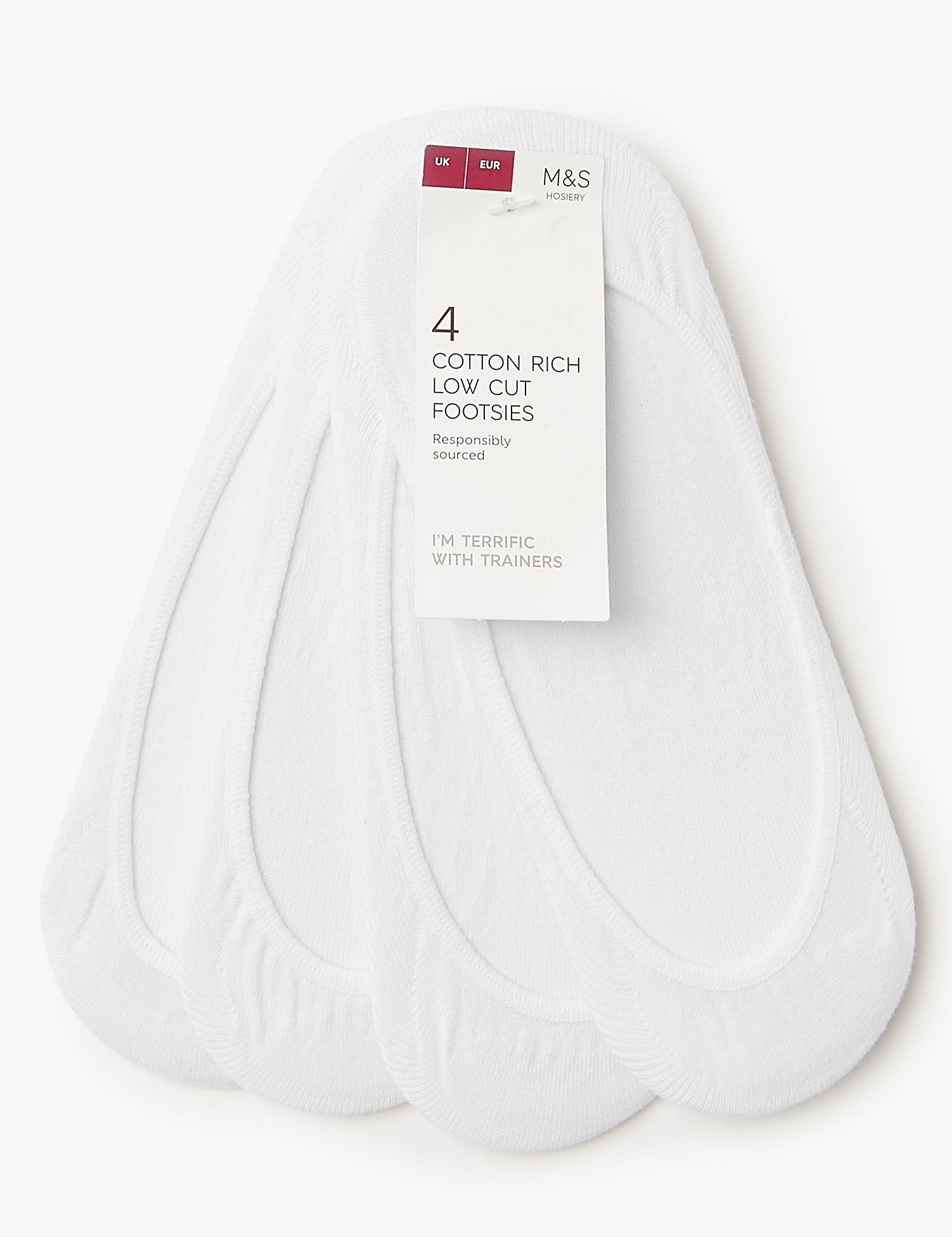 4 Pair Pack Low Cut Footsies