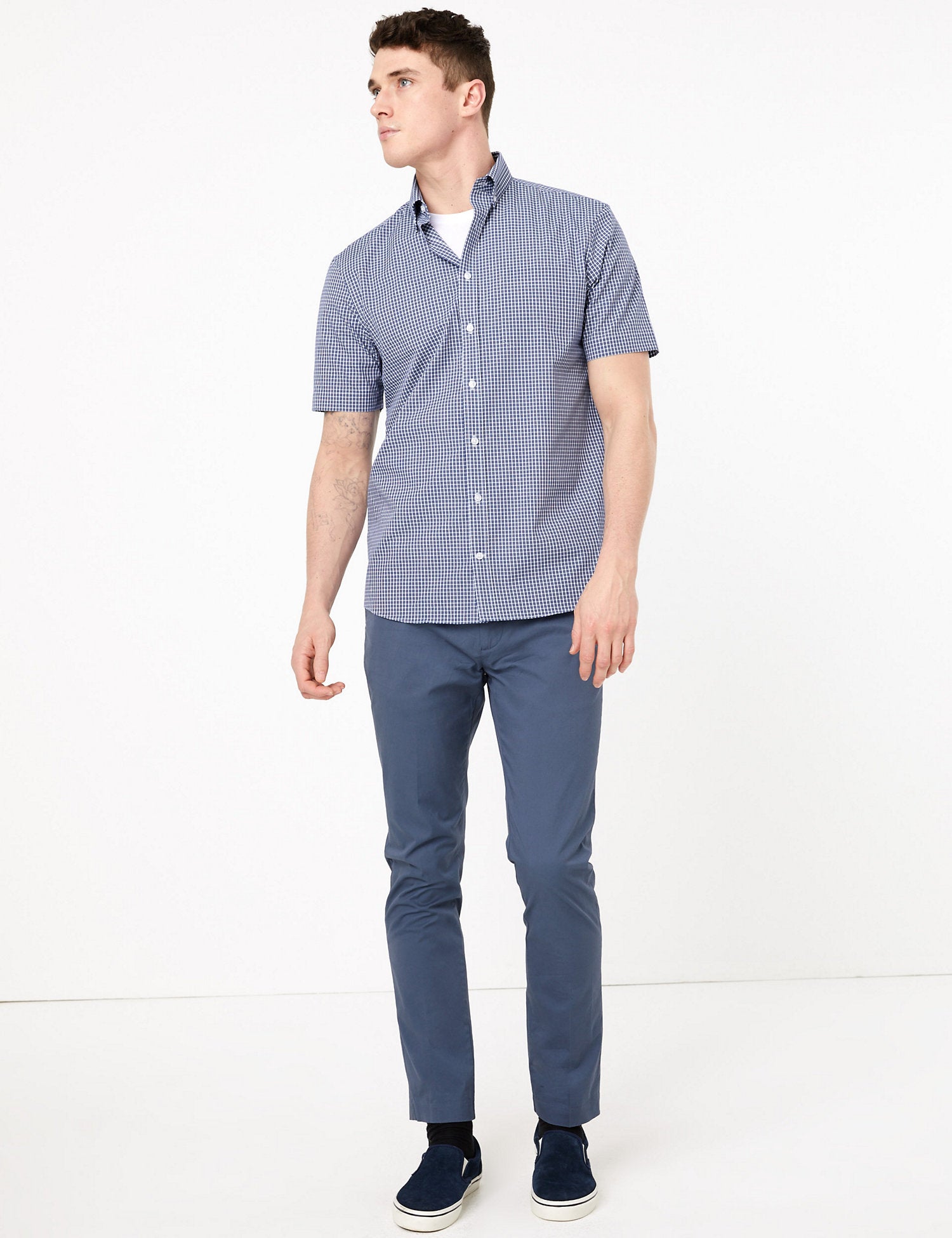 Regular Fit Easy Iron Cotton Check Shirt