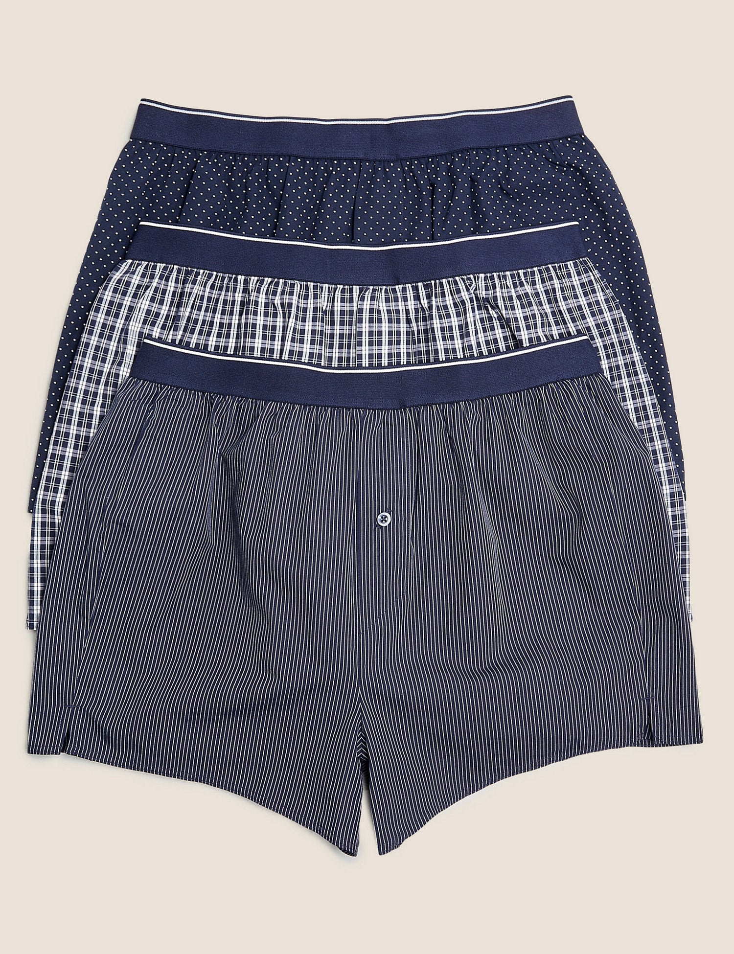 3pk Pure Cotton StayNew Woven Boxers