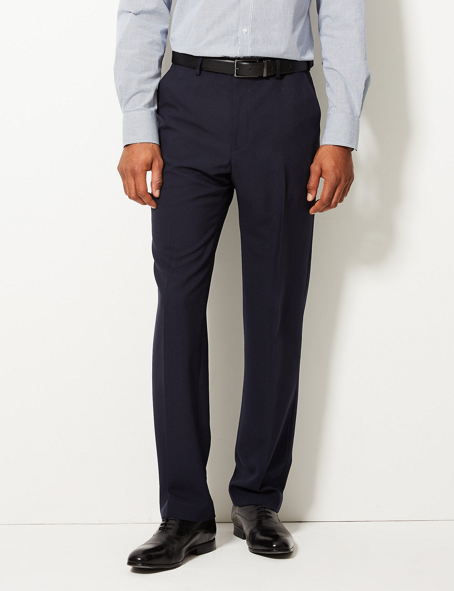 Regular Fit Flat Front Trousers