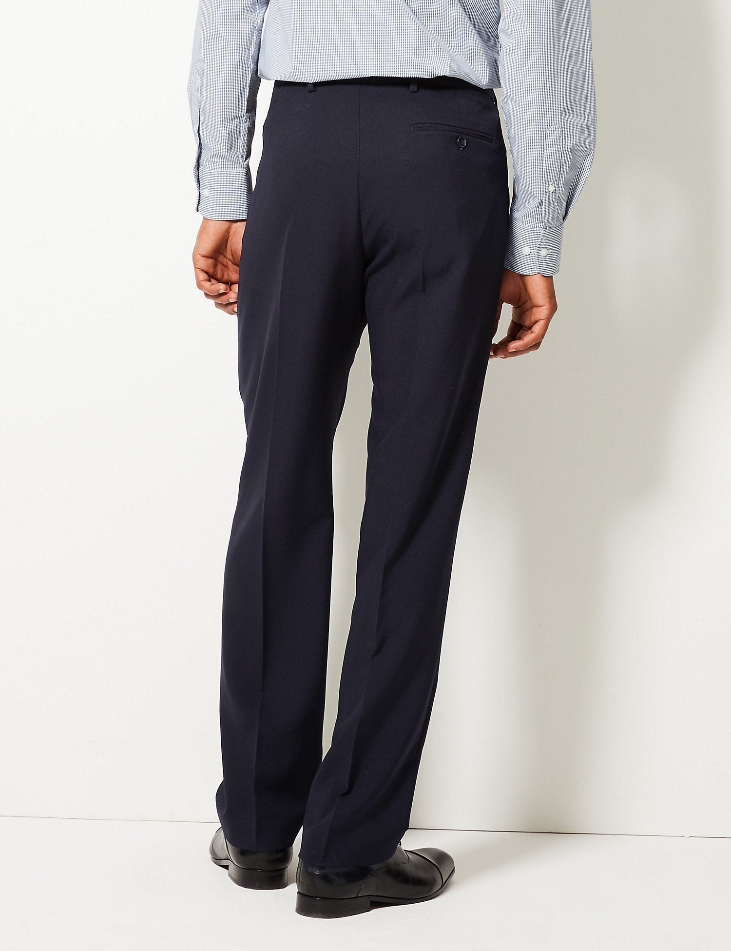 Regular Fit Flat Front Trousers