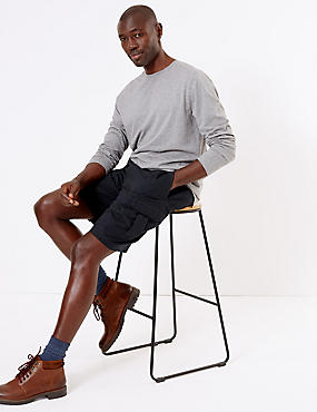 Regular Fit Cotton Rich Shorts with Stretch