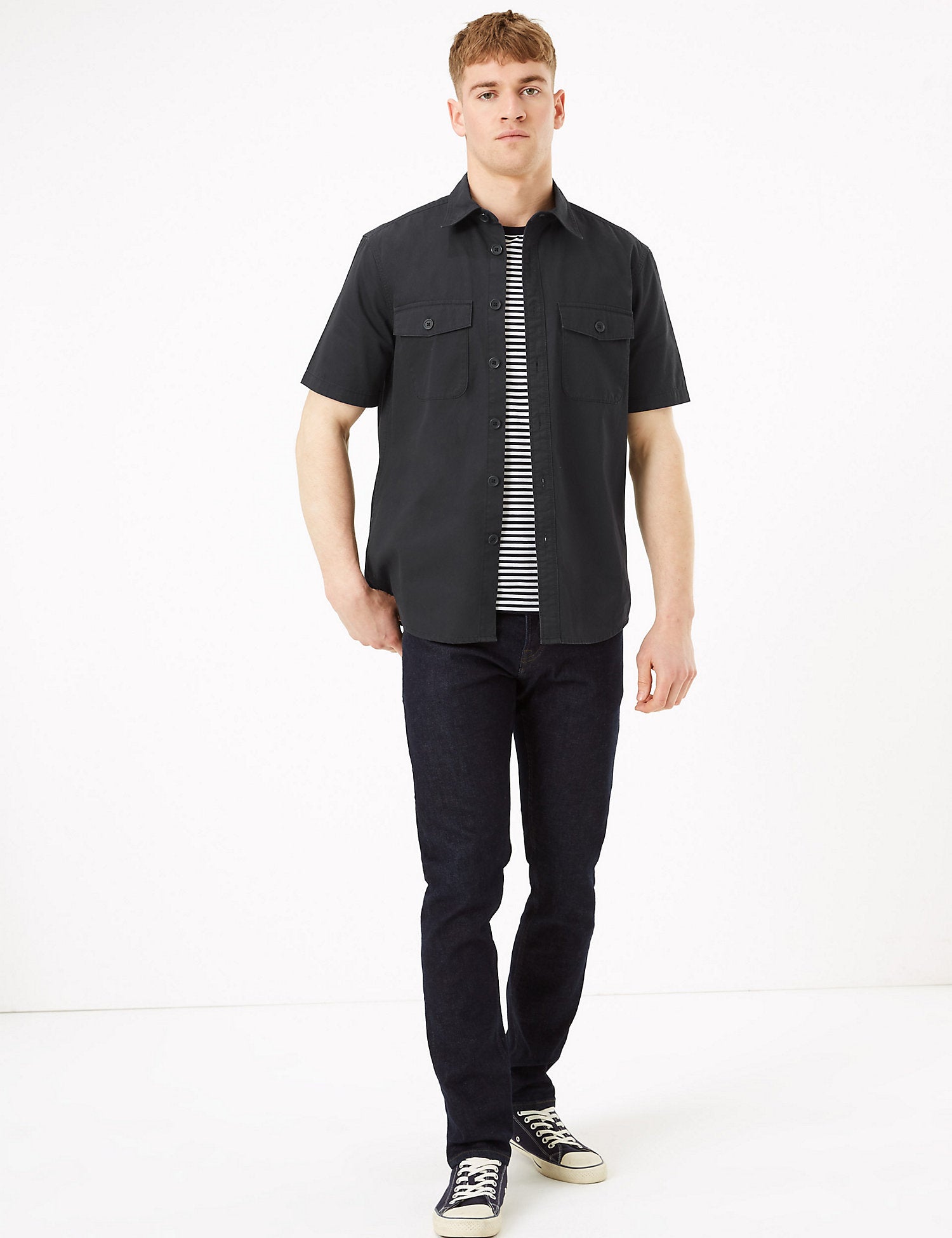 Pure Cotton Utility Overshirt