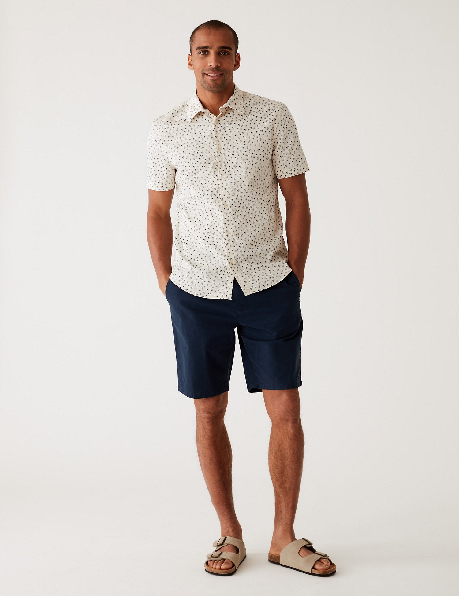 Pure Cotton Palm Tree Print Shirt