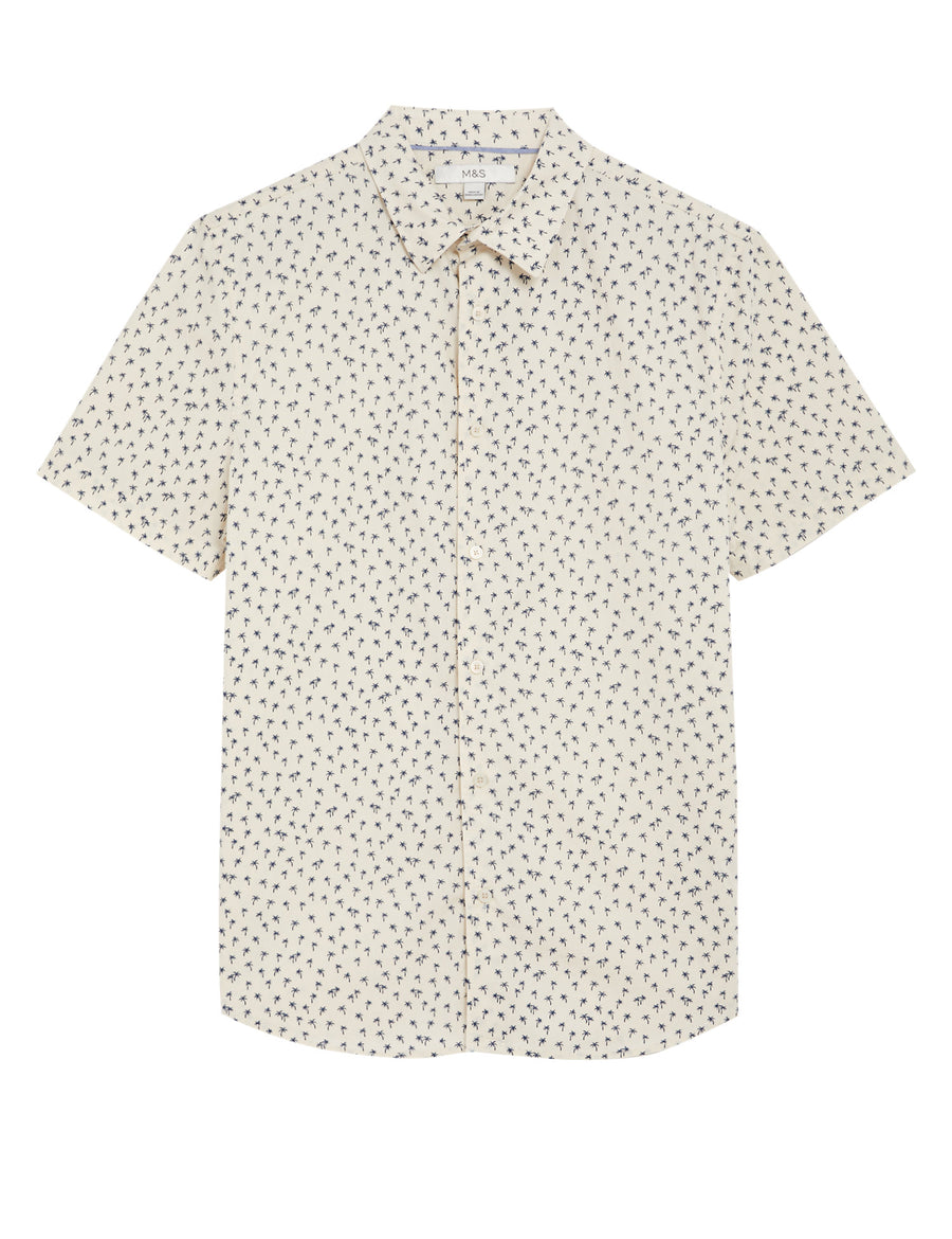 Pure Cotton Palm Tree Print Shirt