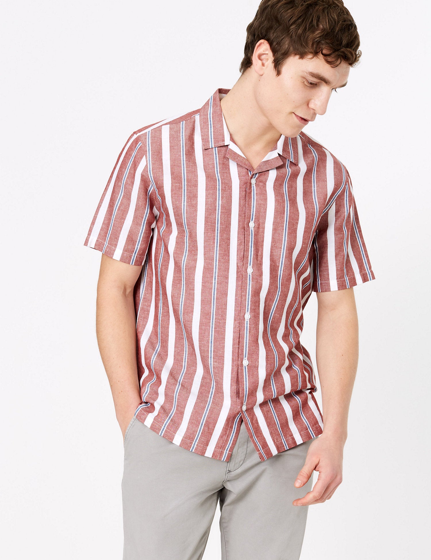 Linen Striped Easy Iron Shirt