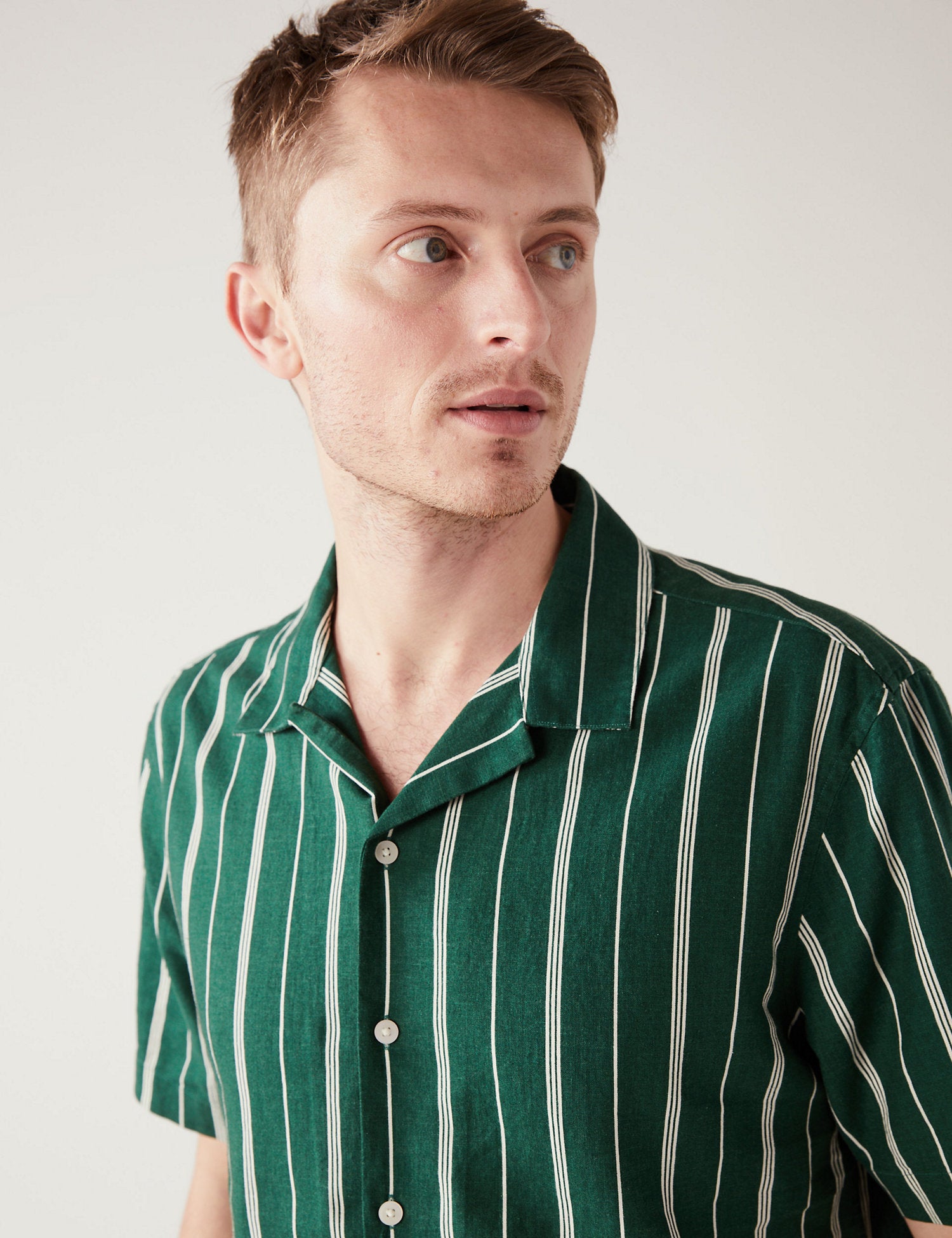Linen Blend Striped Shirt