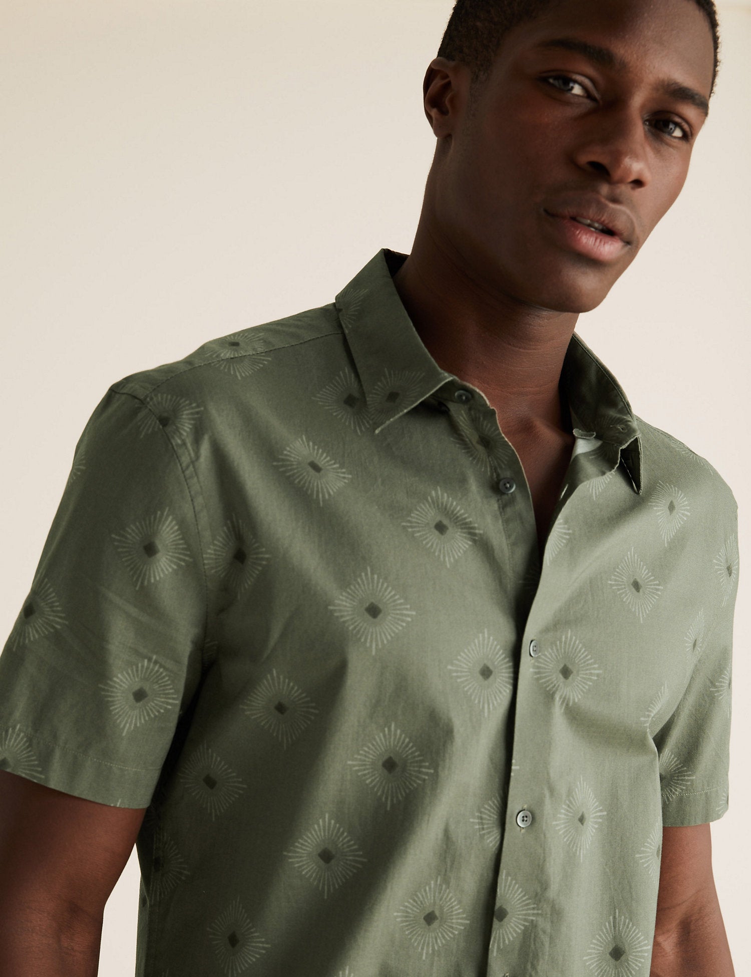 Pure Cotton Diamond Print Shirt