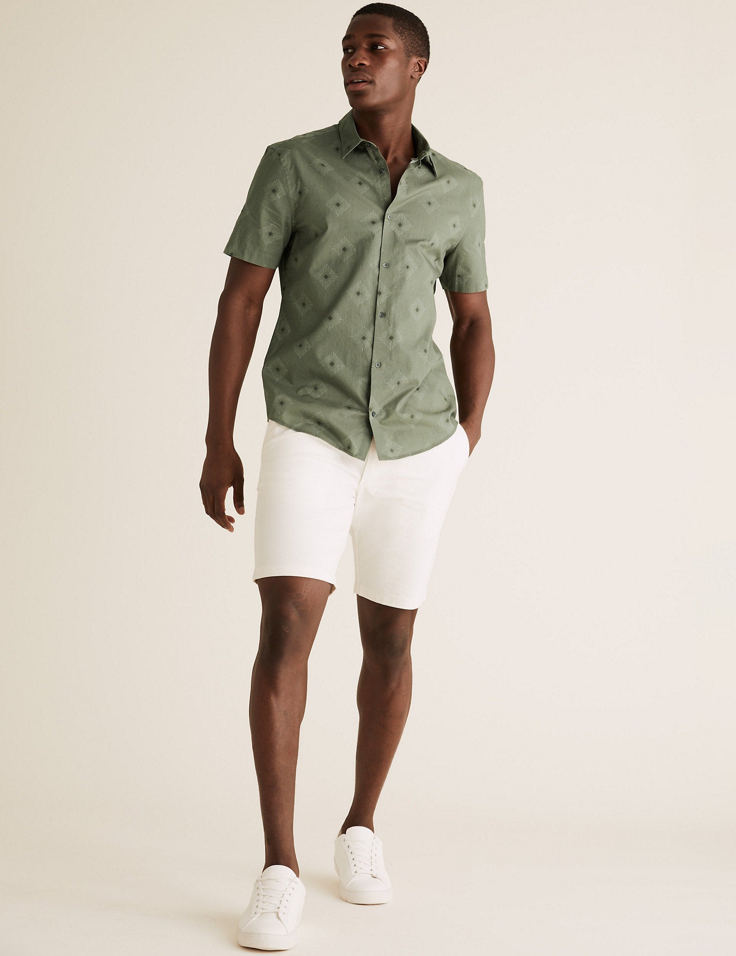 Pure Cotton Diamond Print Shirt