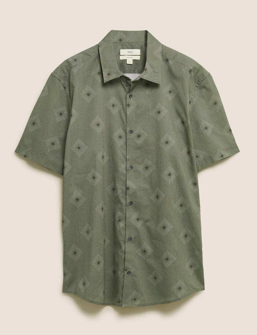 Pure Cotton Diamond Print Shirt