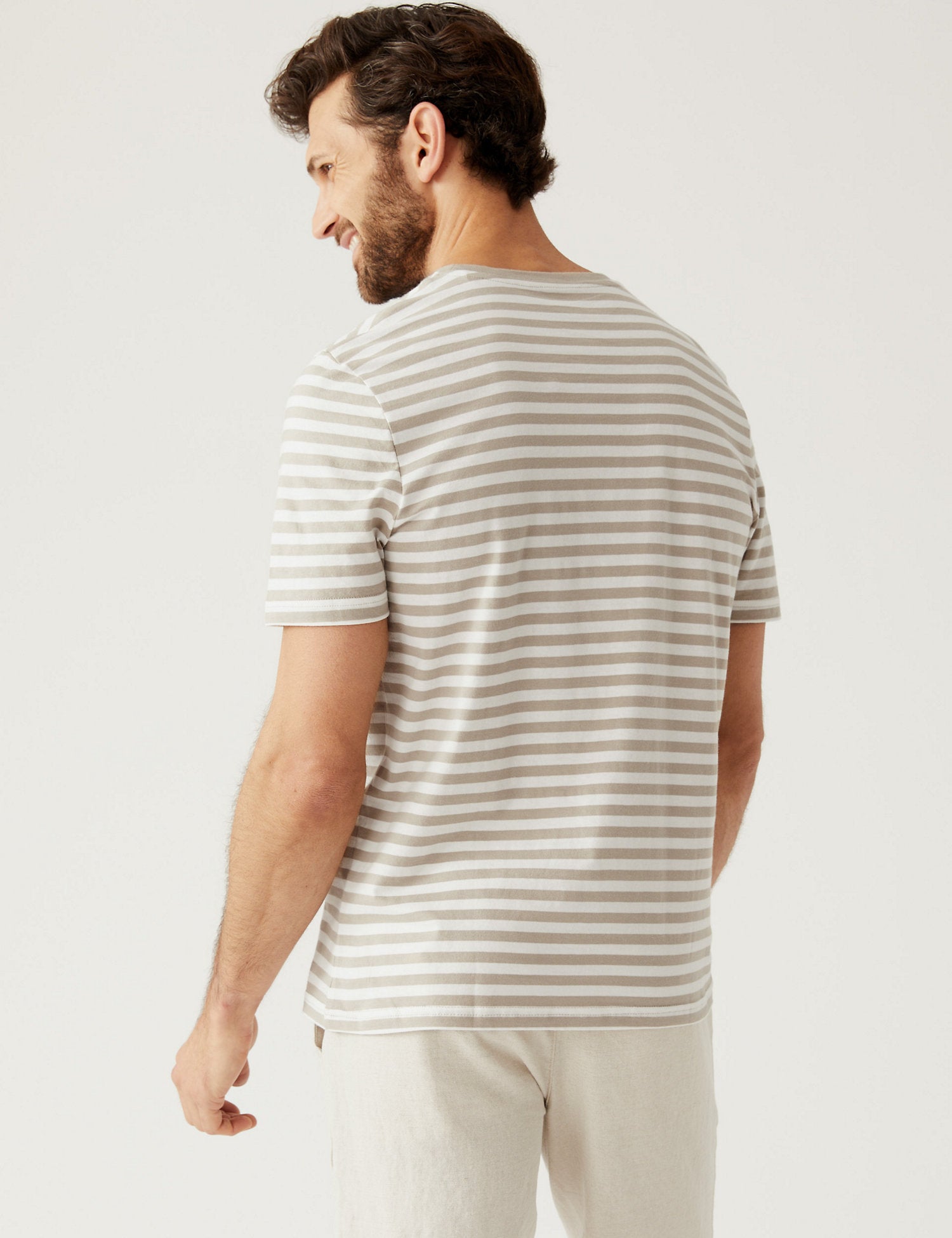 Pure Cotton Striped Textured T-Shirt