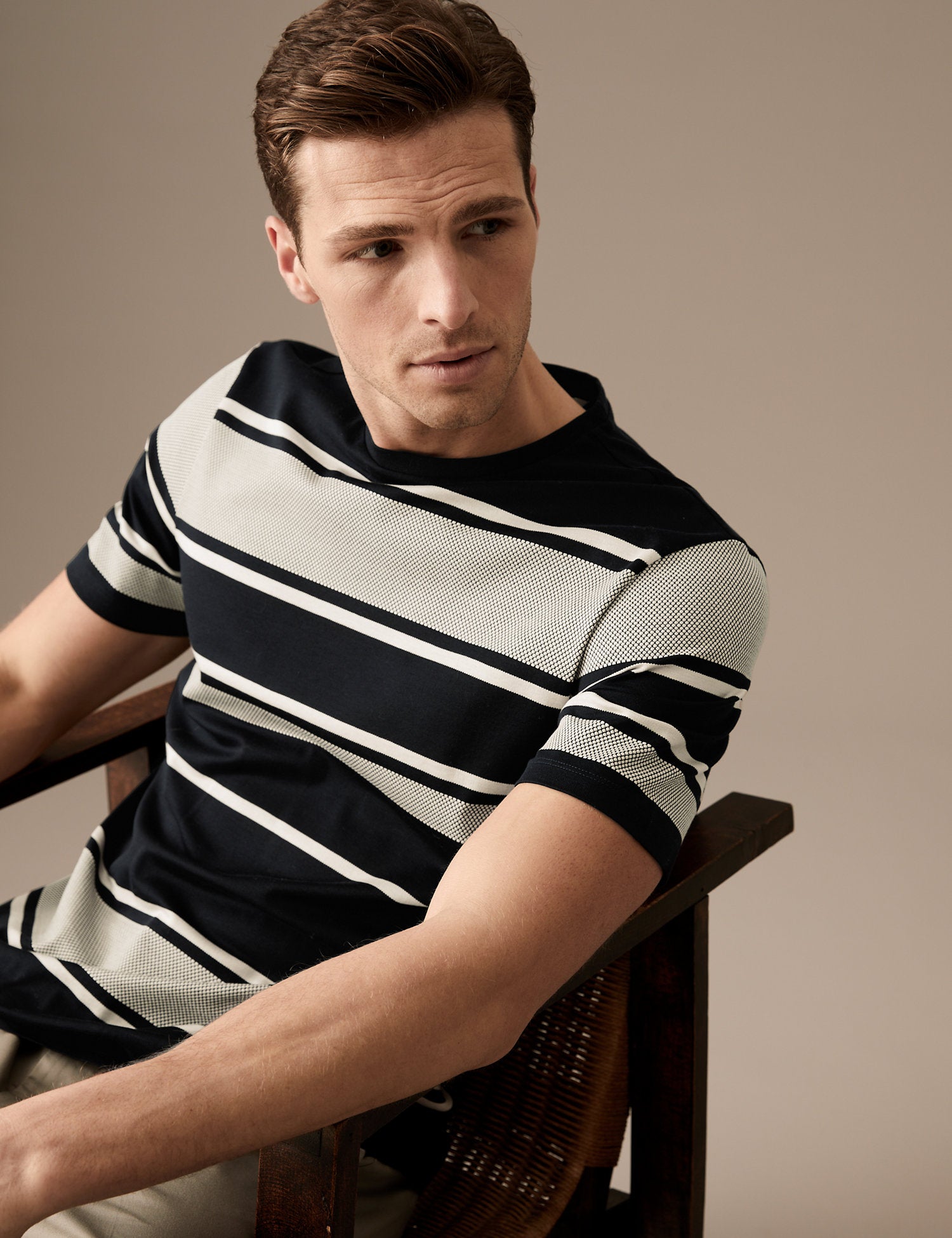 Slim Fit Pure Cotton Striped T-Shirt