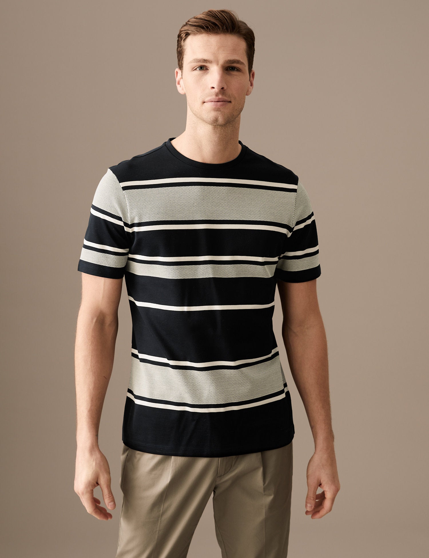 Slim Fit Pure Cotton Striped T-Shirt