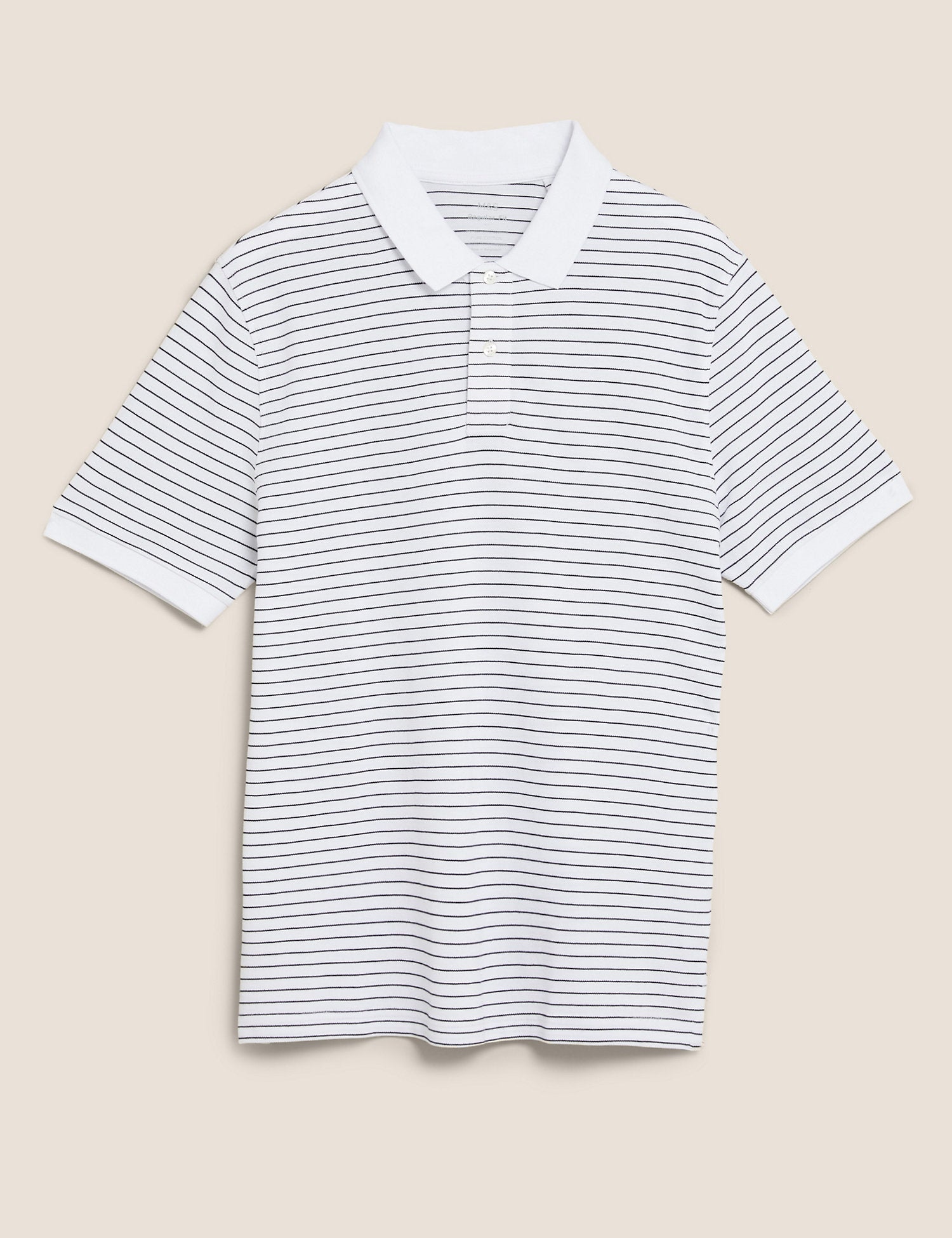 Pure Cotton Striped Polo Shirt