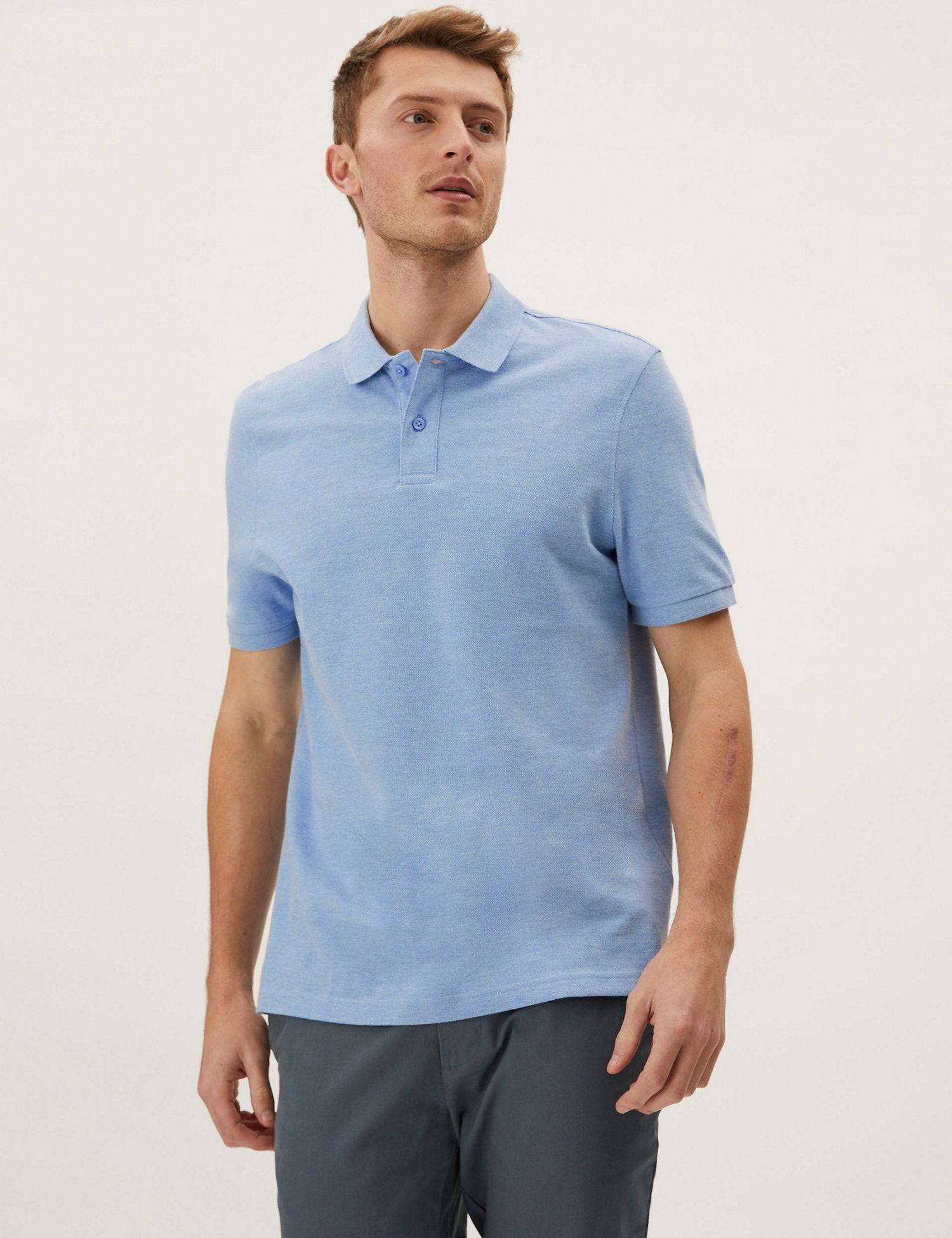 Pure Cotton Pique Polo Shirt