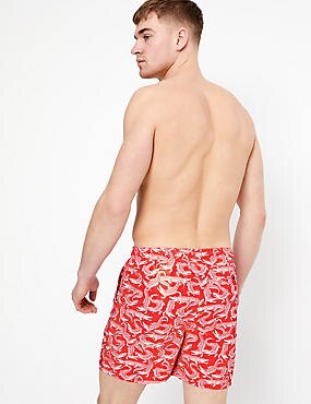 Quick Dry Crocodile Print Swim Shorts