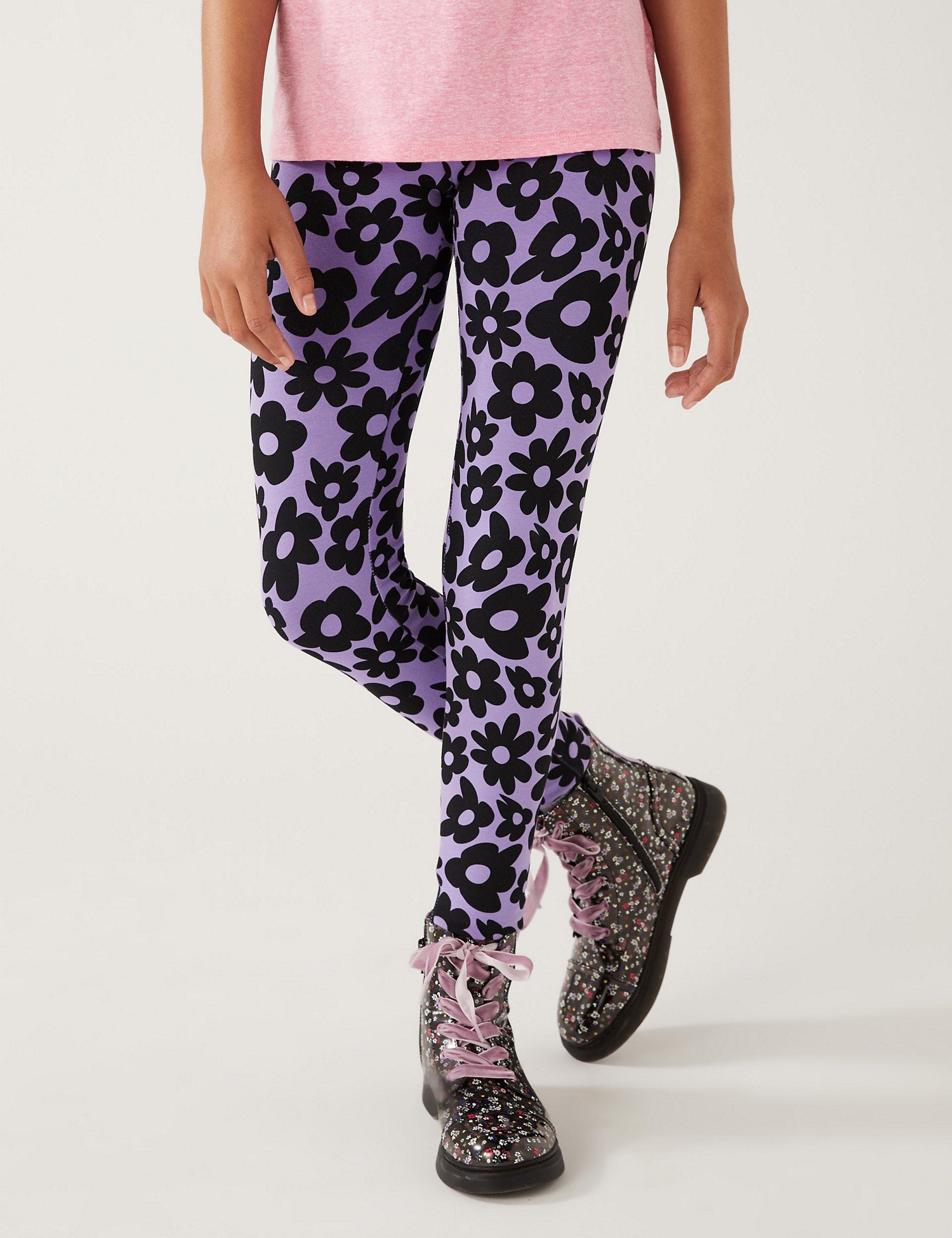 Cotton Rich Floral Leggings
