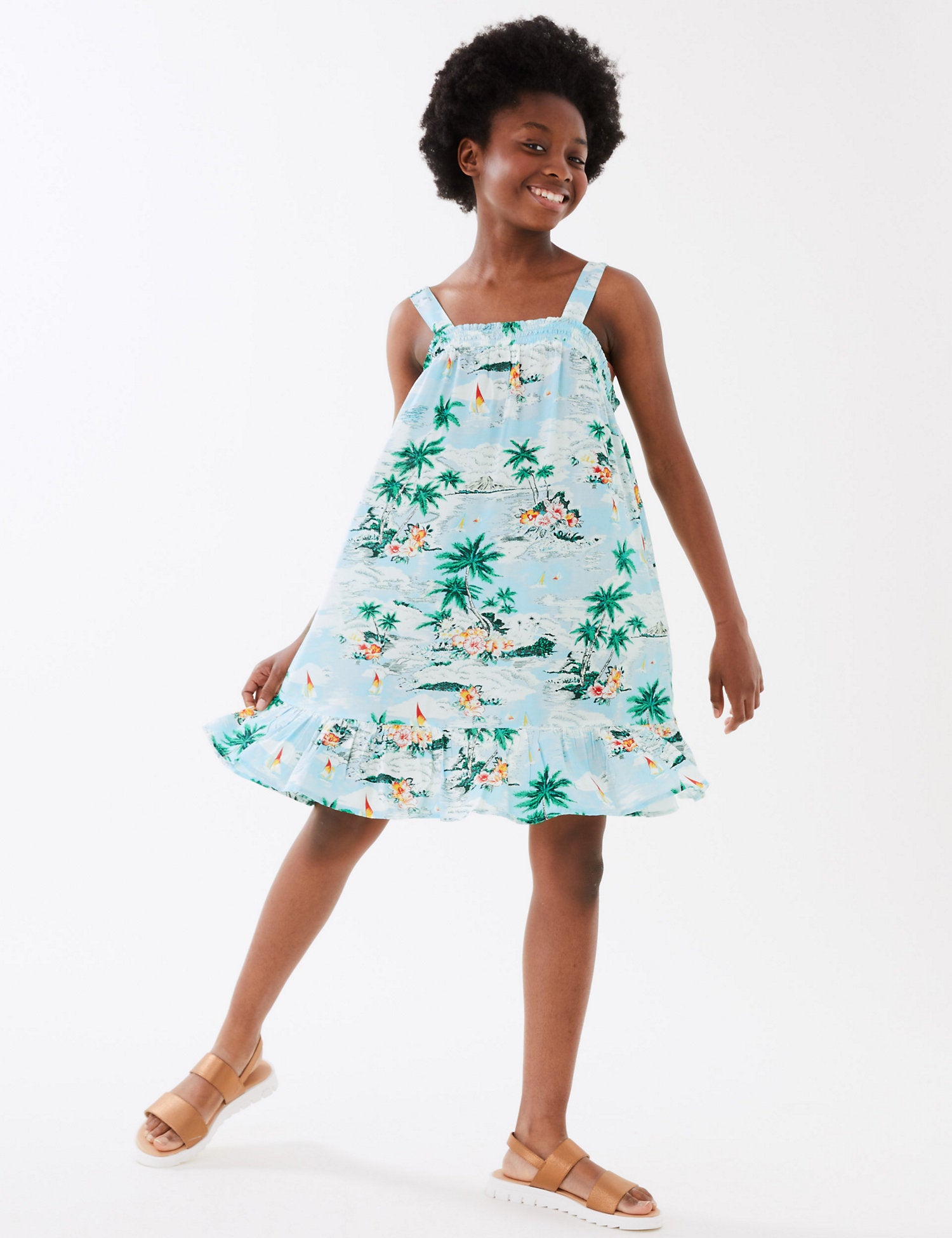 Tropical Print Dress