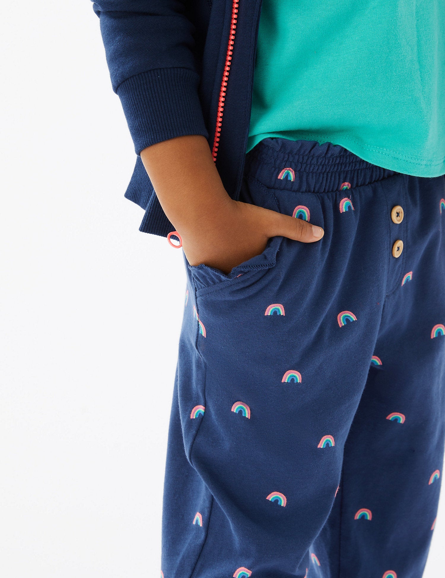 Pure Cotton Rainbow Print Trousers