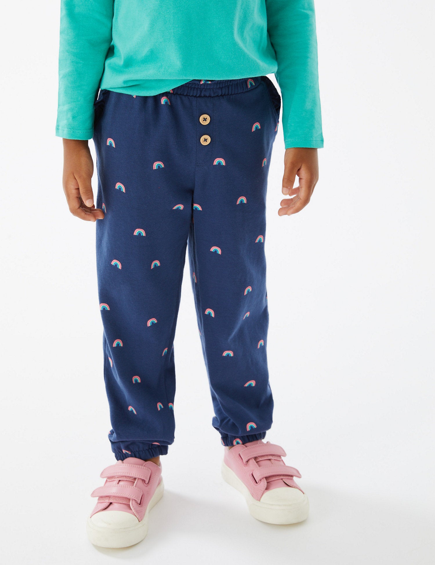 Pure Cotton Rainbow Print Trousers