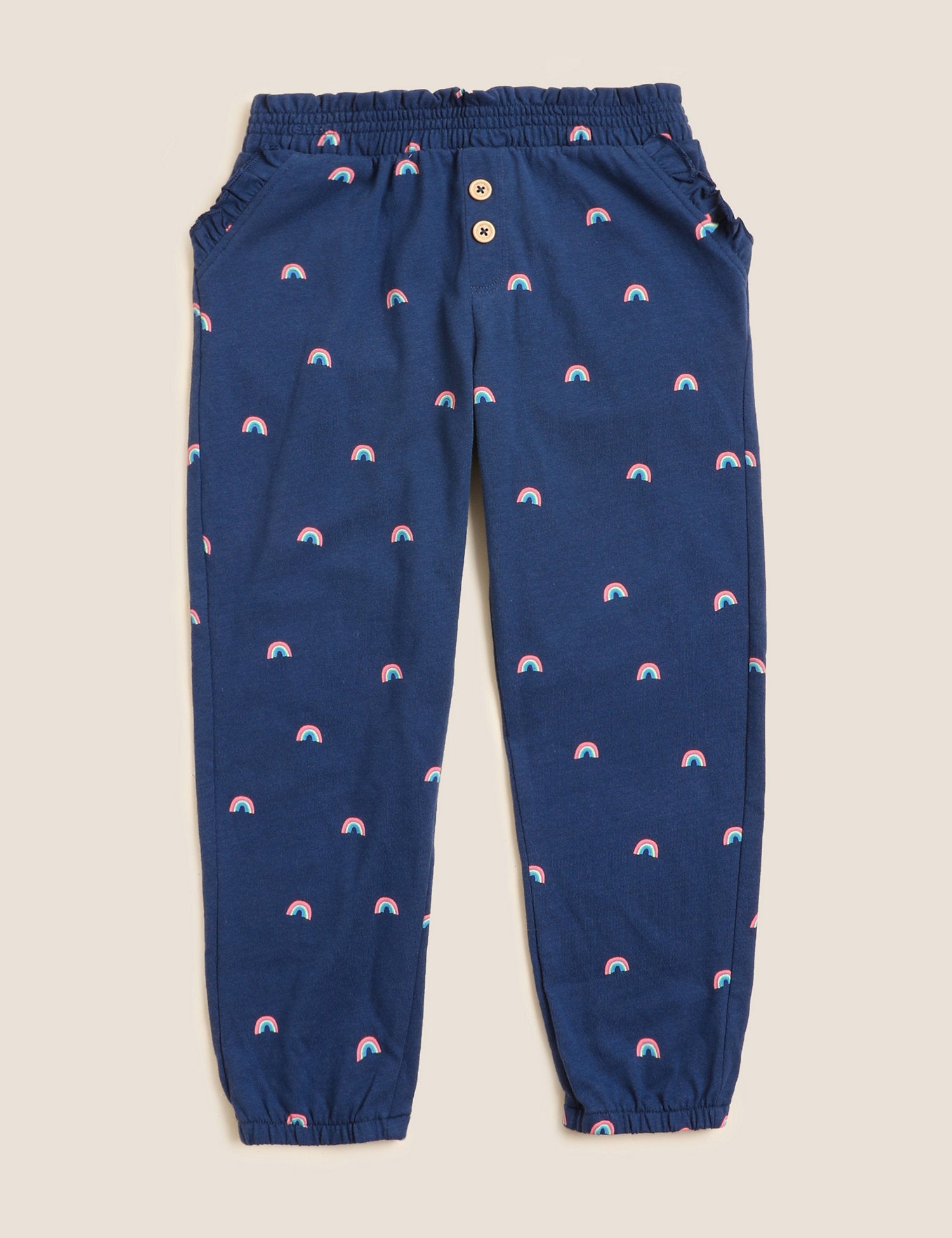 Pure Cotton Rainbow Print Trousers