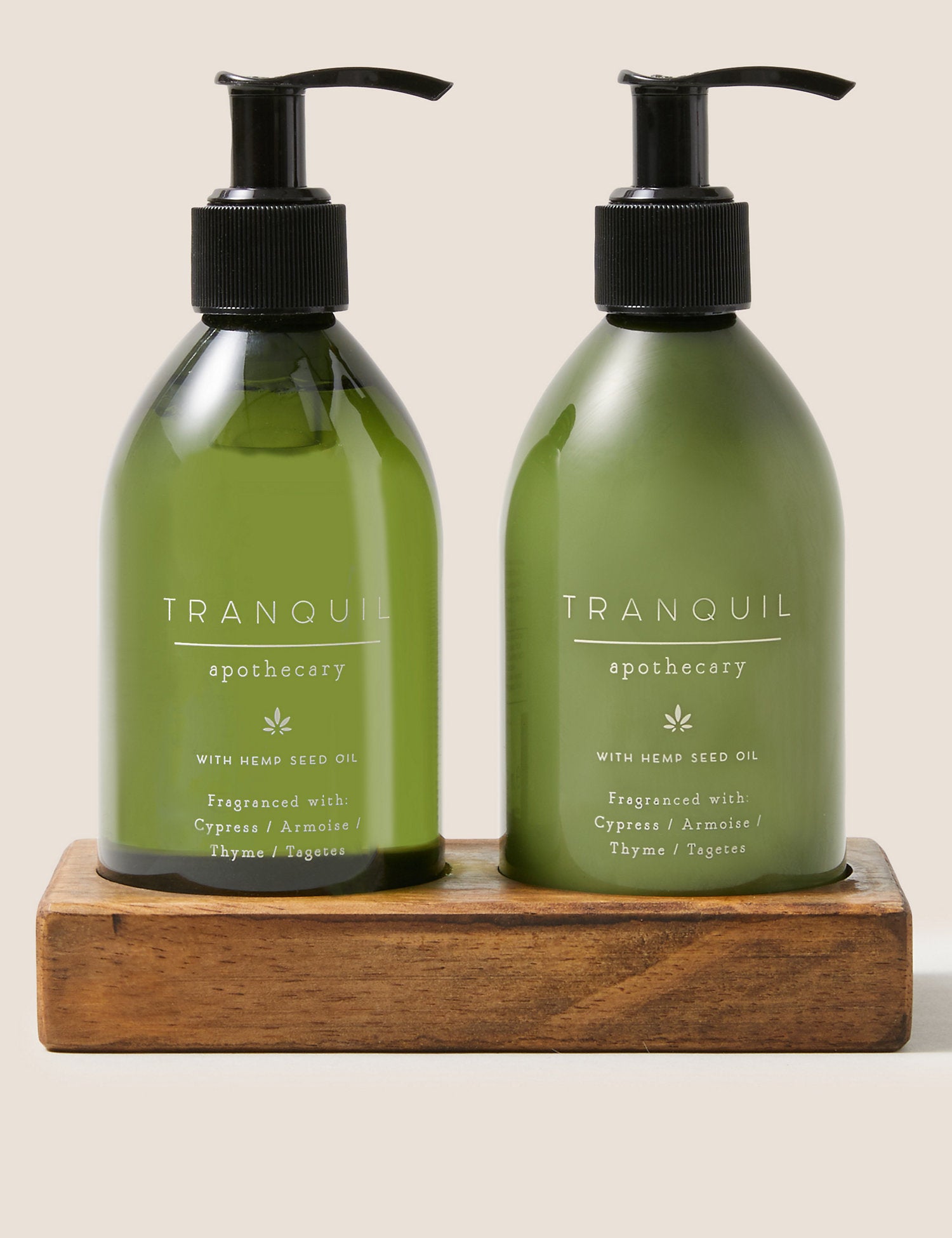 Tranquil Hand Wash & Lotion Duo with Wooden Holder
