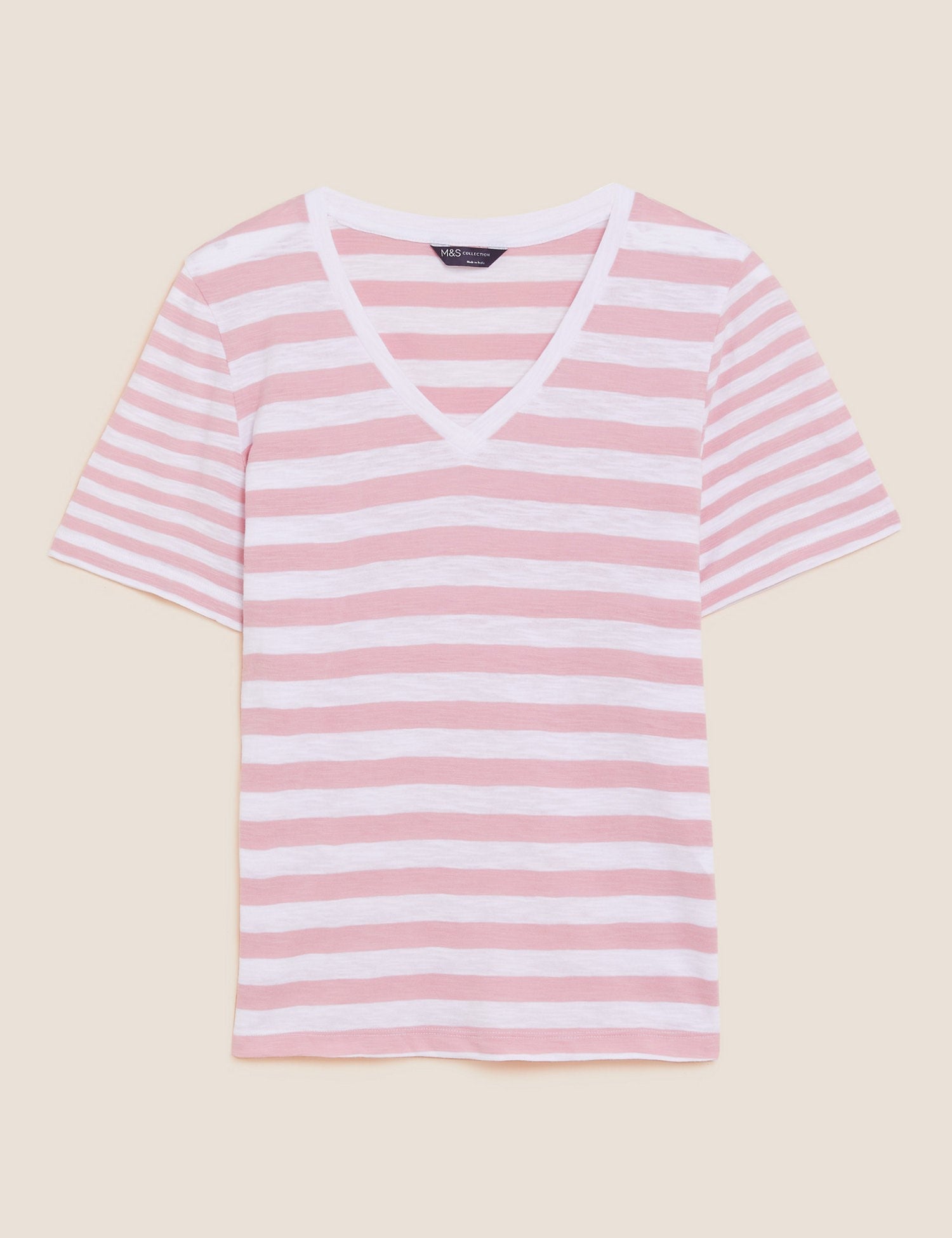 Pure Cotton Striped Straight Fit T-Shirt