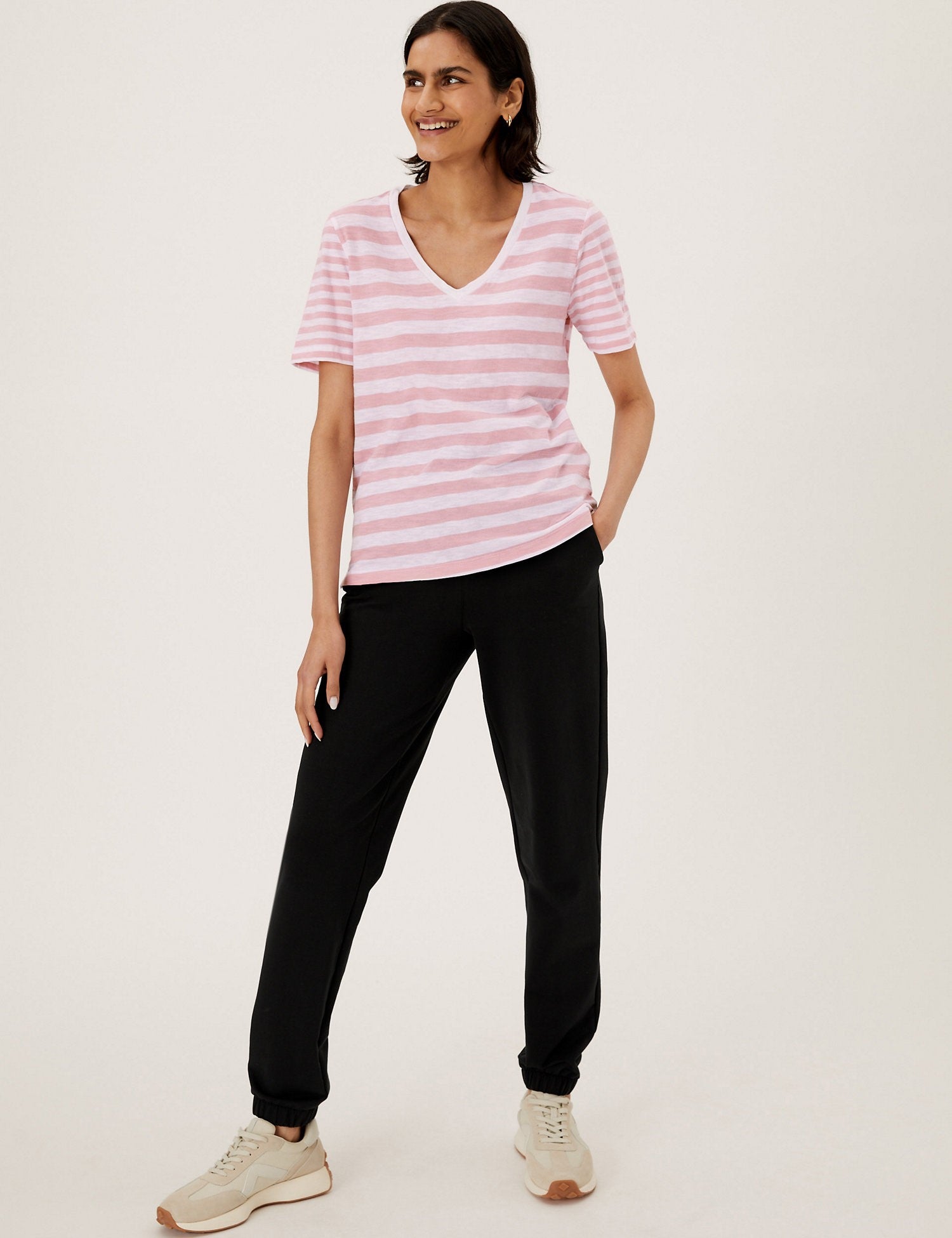 Pure Cotton Striped Straight Fit T-Shirt