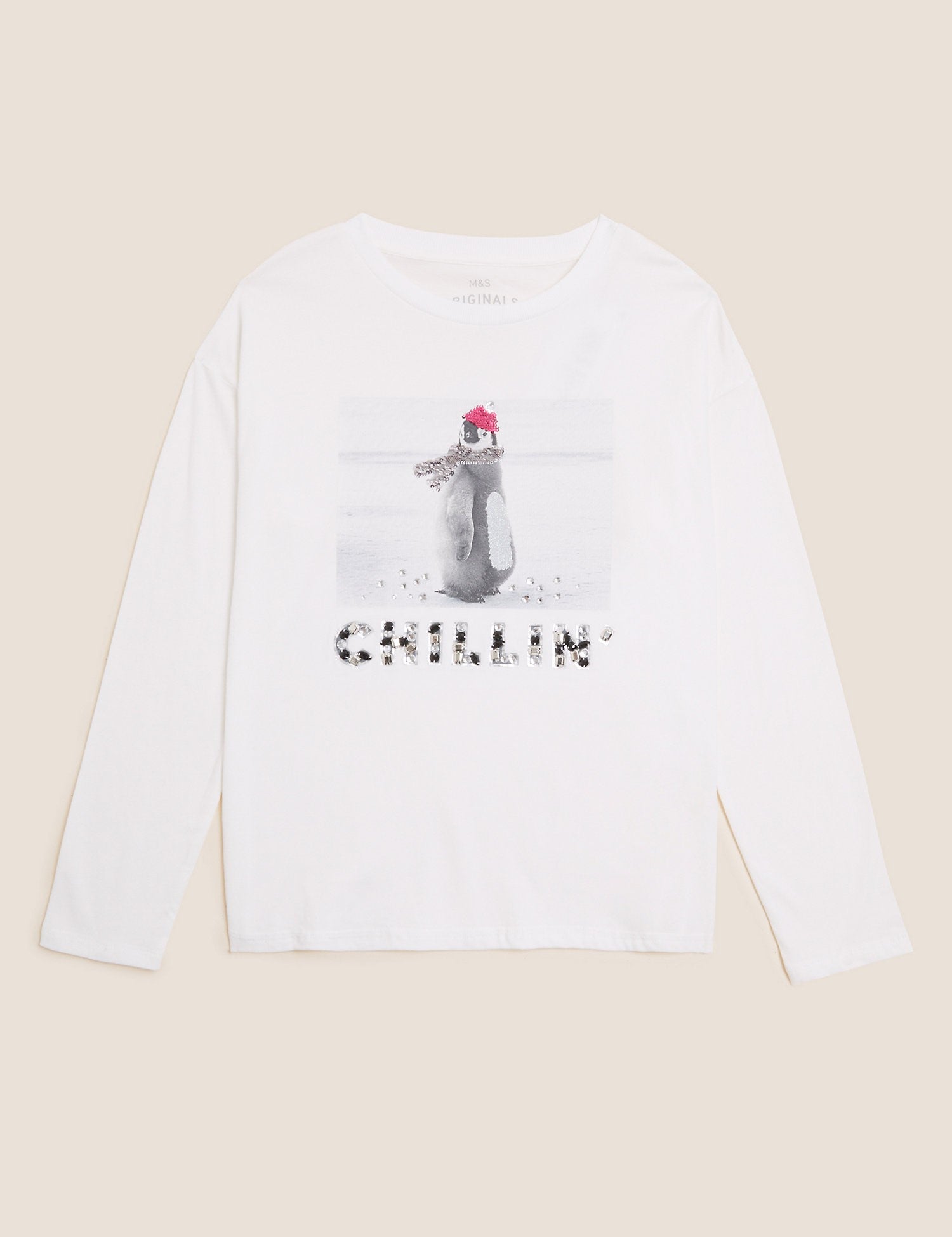 Pure Cotton Penguin Embellished Top