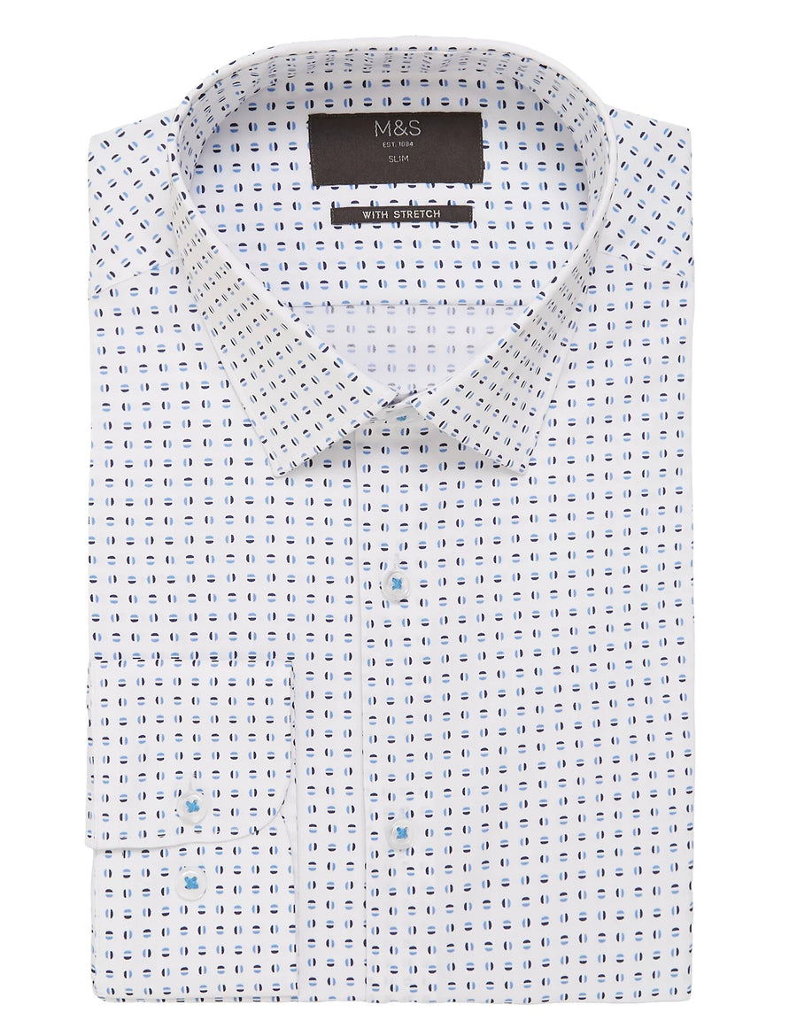 Slim Fit Easy Iron Cotton Stretch Shirt