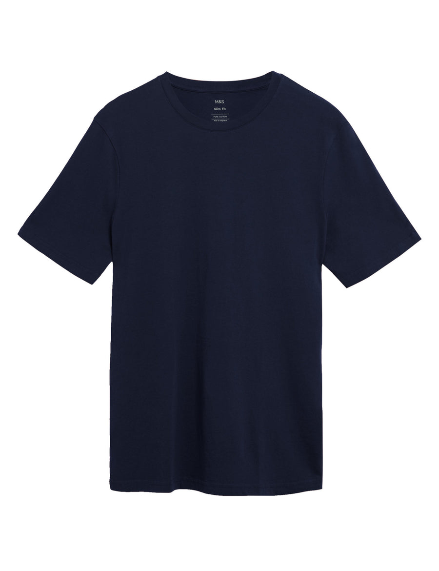 Pure Cotton Crew Neck T-Shirt